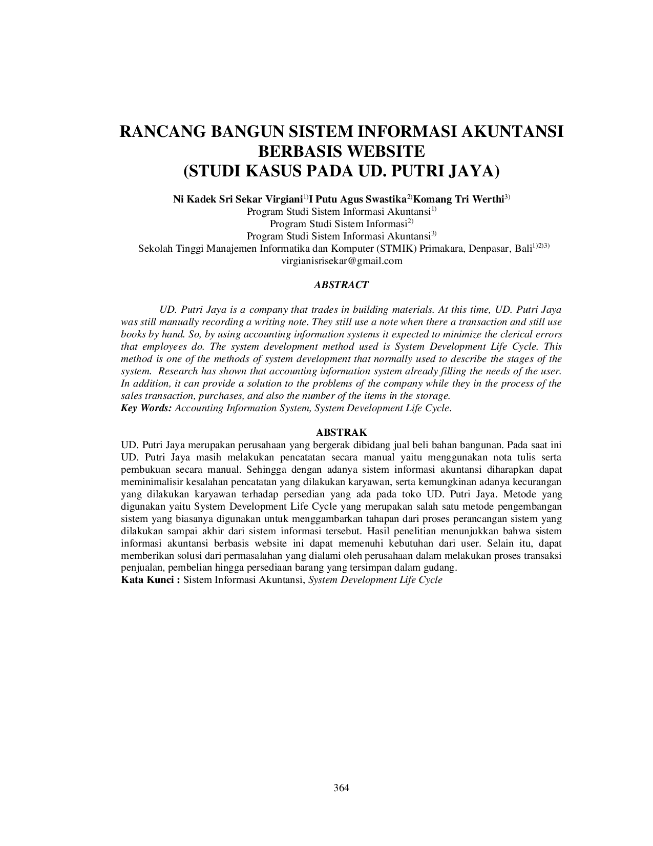 JURIS Rancang Bangun Sistem Informasi Akuntansi Berbasis Website Studi Kasus Pada Ud Putri Jaya