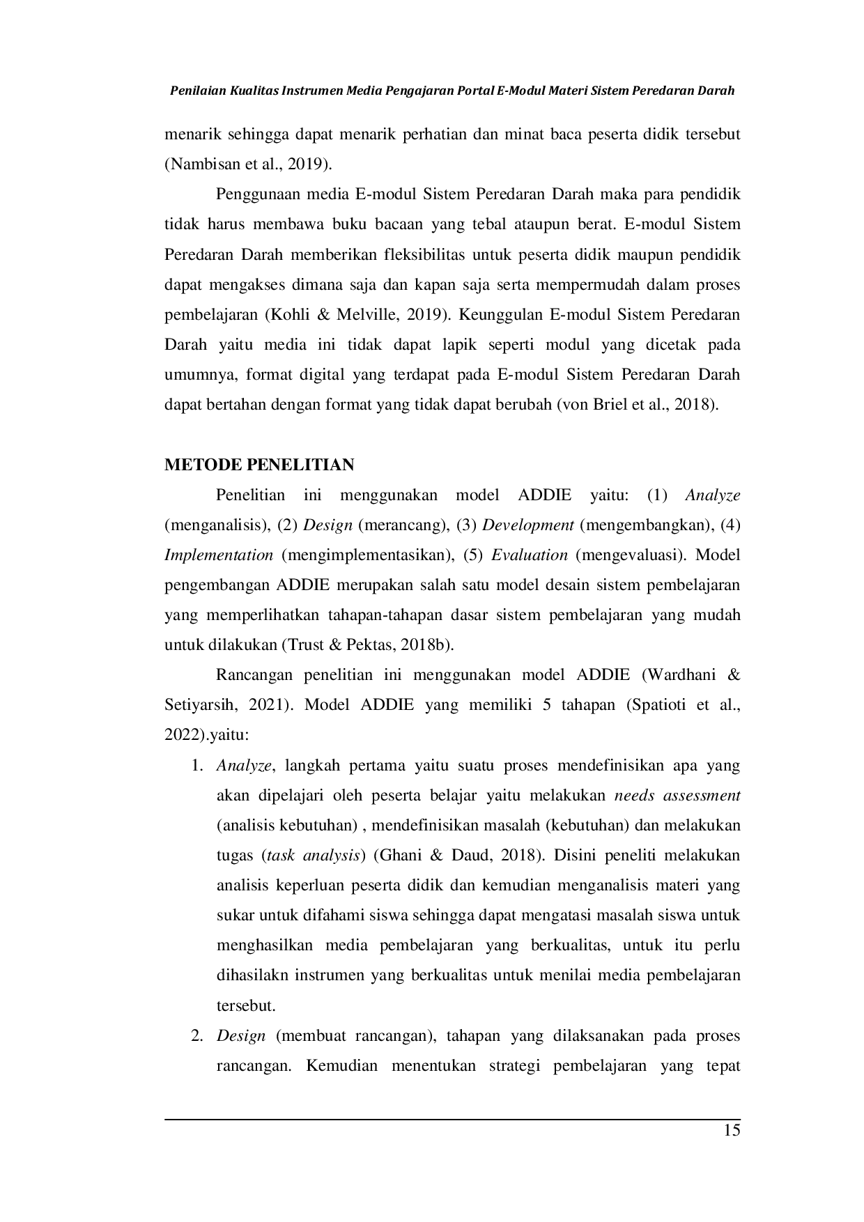 JURIS Penilaian Kualitas Instrumen Media Pengajaran Portal E Modul Materi Sistem Peredaran Darah