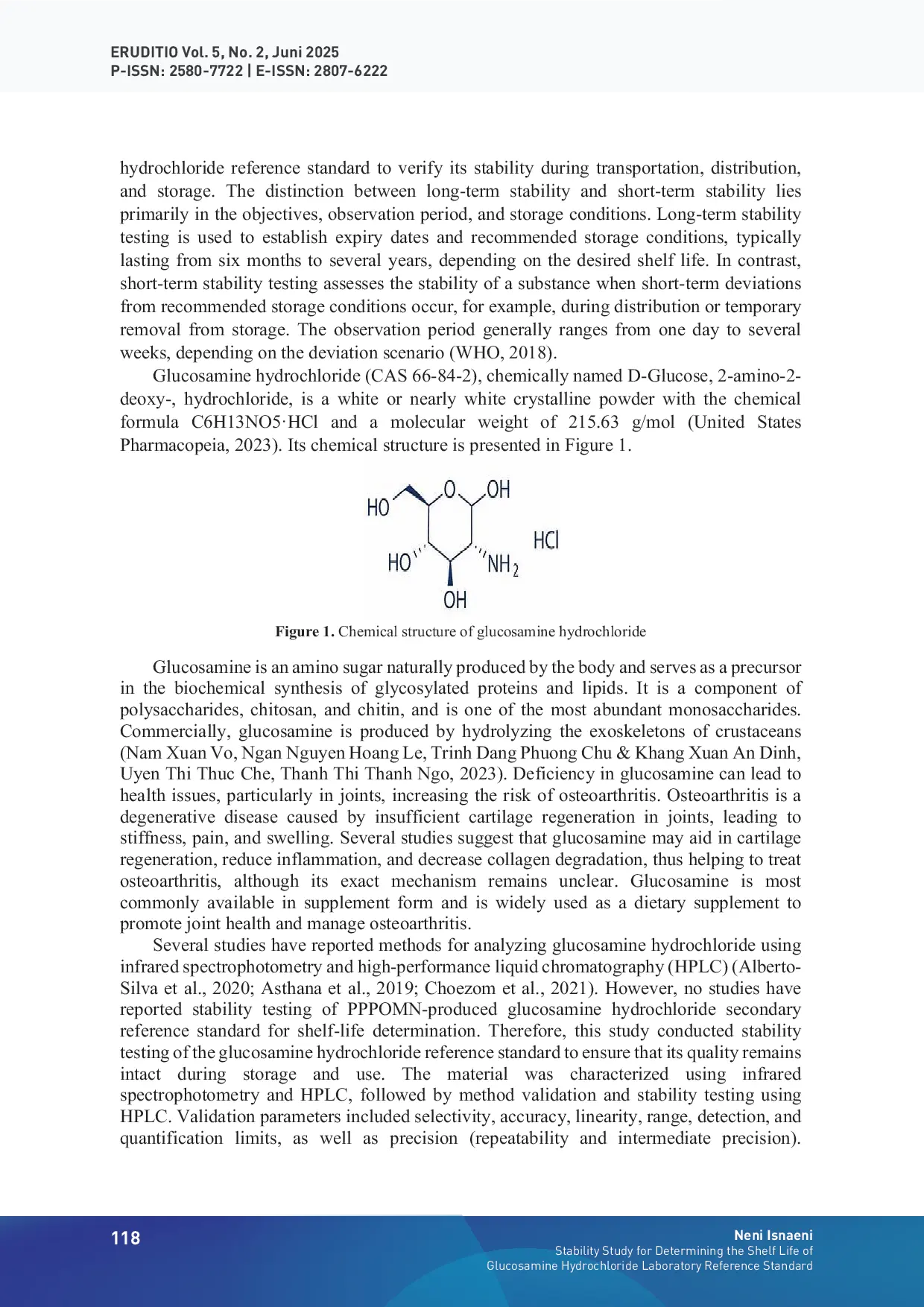 JURIS Stability Study of Glucosamine Hydrochloride Reference Standard Application of ISO 17034 2016 in Ensuring the Quality and Validity of Pharmaceutical Testing