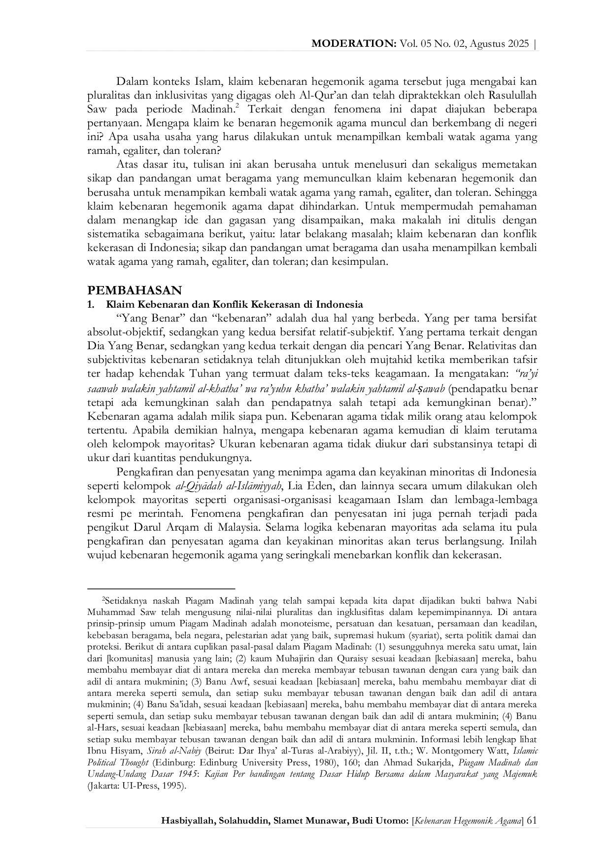 JURIS Kebenaran Hegemonik Agama