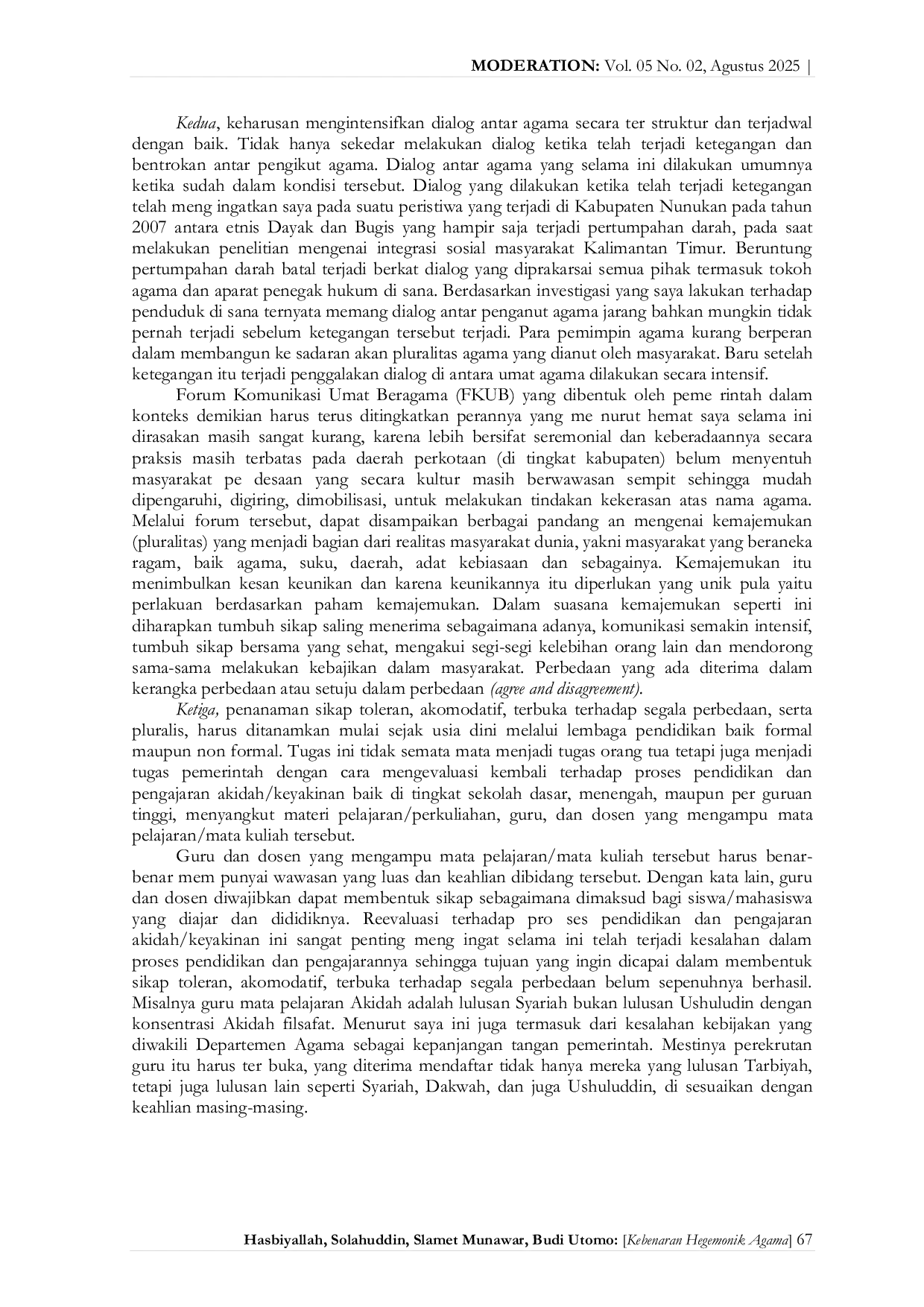 JURIS Kebenaran Hegemonik Agama