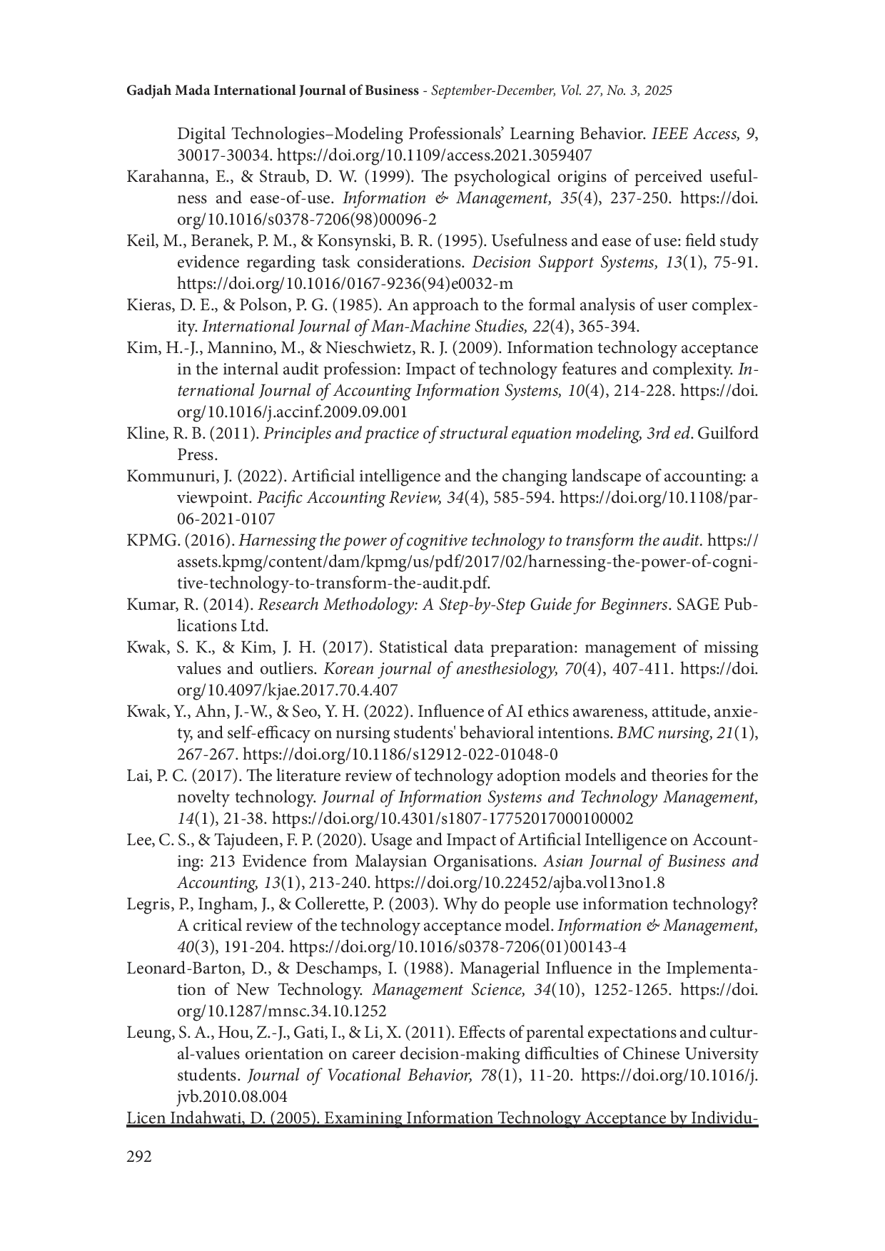 juris Behavioral Intention to Use Artificial Intelligence AI Among Accounting Students Evaluating the Effect of Job Relevance