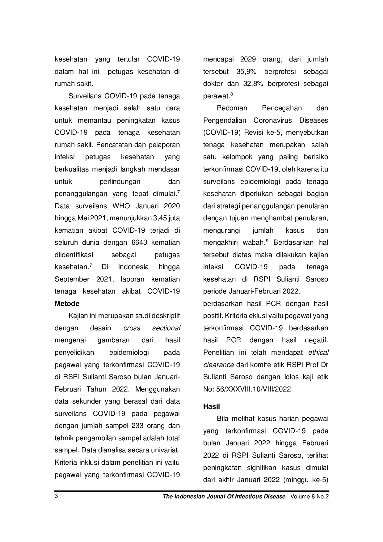 JURIS Infeksi Covid 19 Pada Tenaga Kesehatan Rumah Sakit