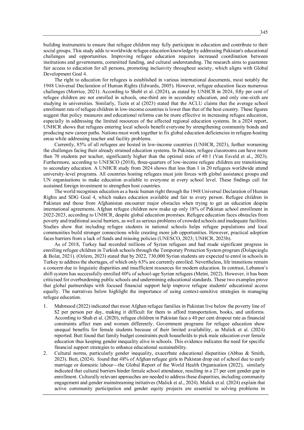 JURIS The Role of Government and UNHCR in Promoting Educational Access for Afghan Refugees in Pakistan