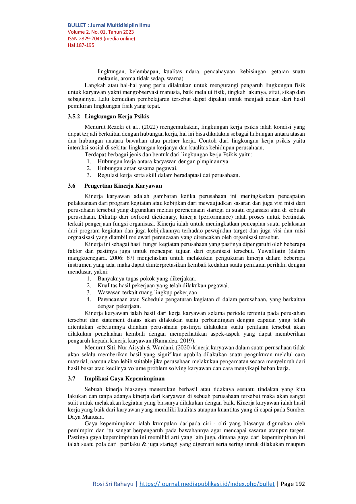 JURIS Pengaruh Gaya Kepemimpinan Transformasional Dan Lingkungan Kerja Terhadap Strategi Kinerja Karyawan