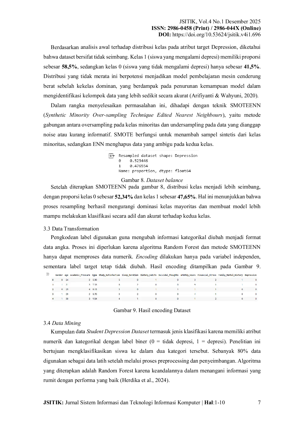 JURIS Prediksi Risiko Depresi pada Mahasiswa Menggunakan Algoritma Random Forest Berdasarkan Data Akademik dan Gaya Hidup