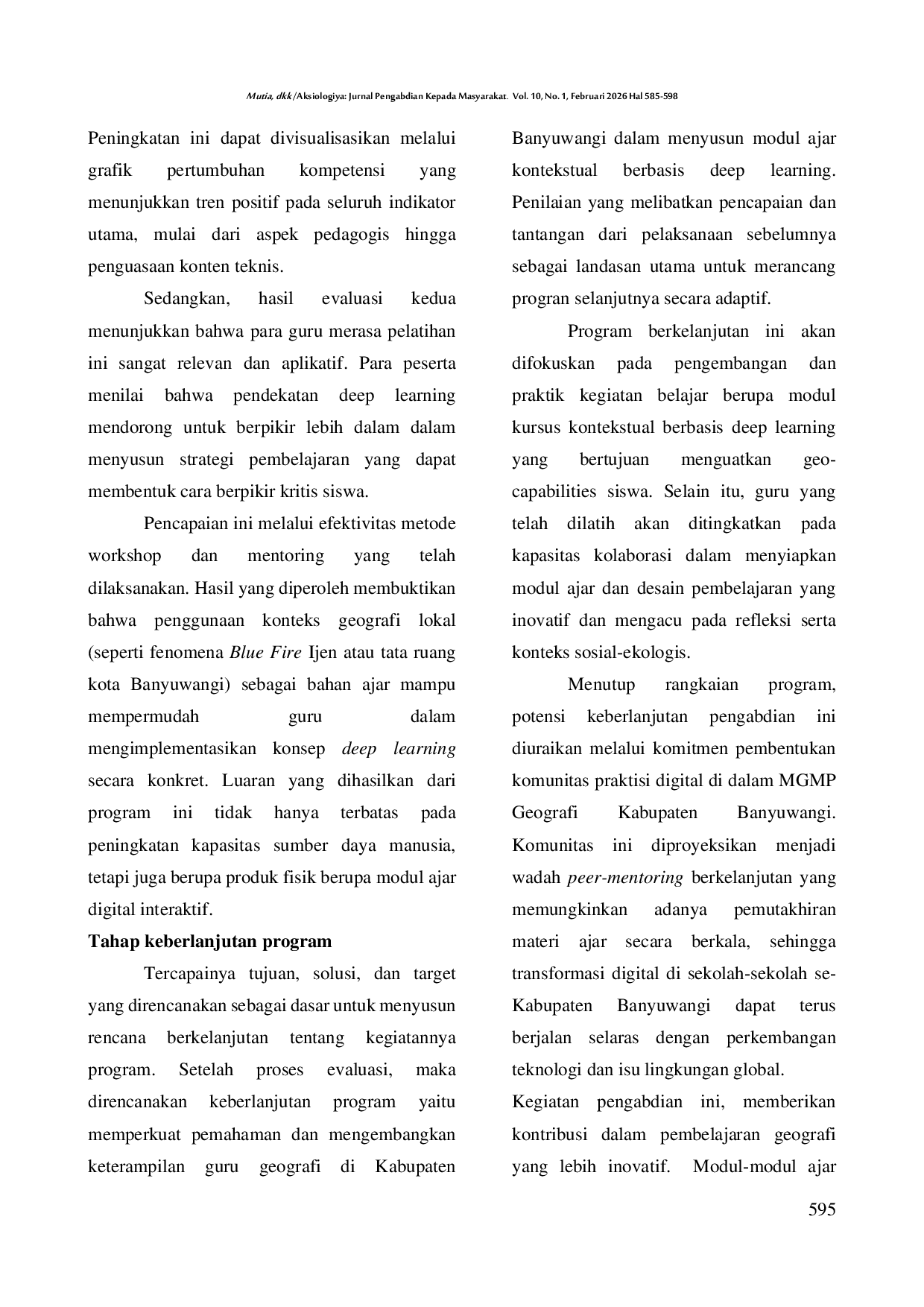 JURIS Transformasi Digital dalam Pendidikan Pendampingan Penyusunan Modul Ajar Berbasis Deep Learning untuk Memperkuat Geocapability di MGMP Kabupaten Banyuwangi