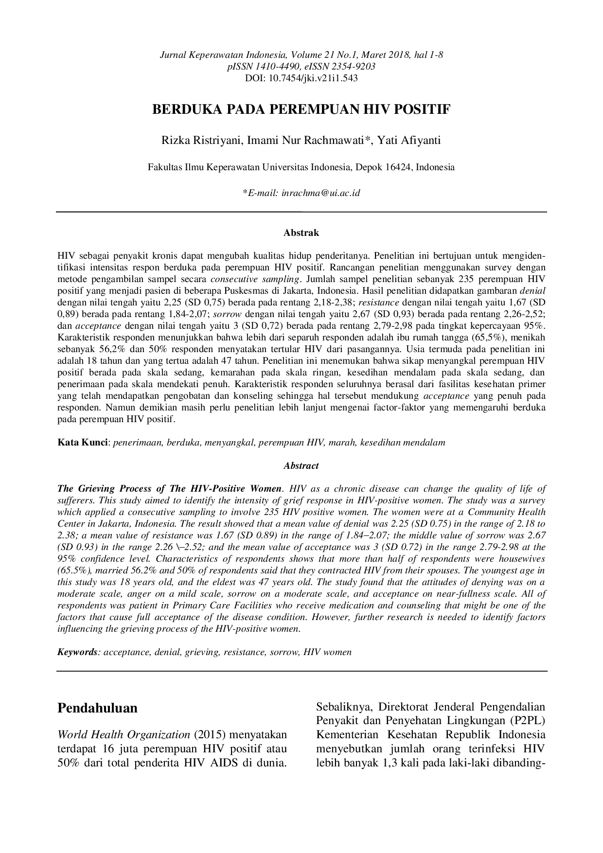 juris Berduka Pada Perempuan HIV Positif