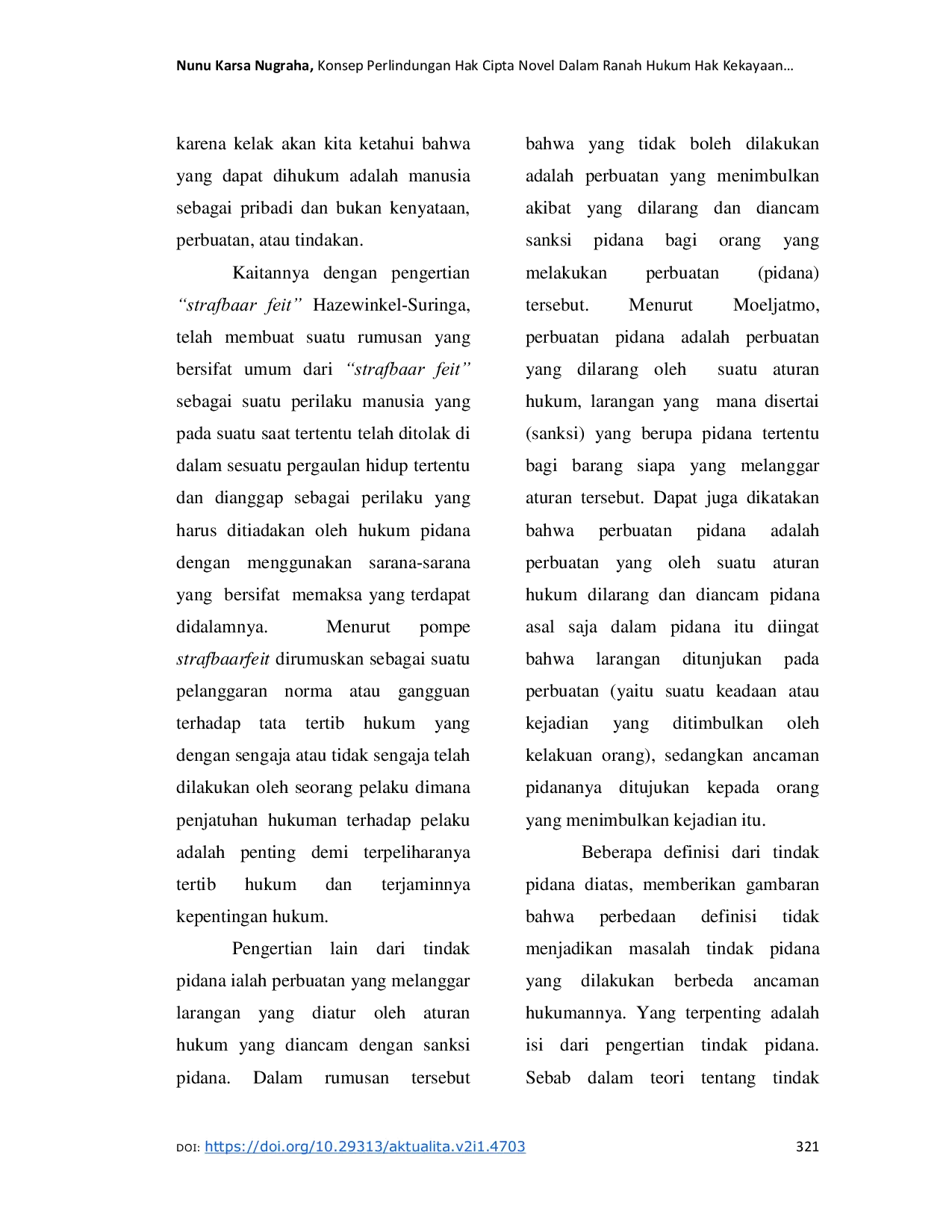 JURIS Konsep Perlindungan Hak Cipta Novel Dalam Ranah Hukum Hak Kekayaan Intelektual Dari Tindak Pidana Pembajakan