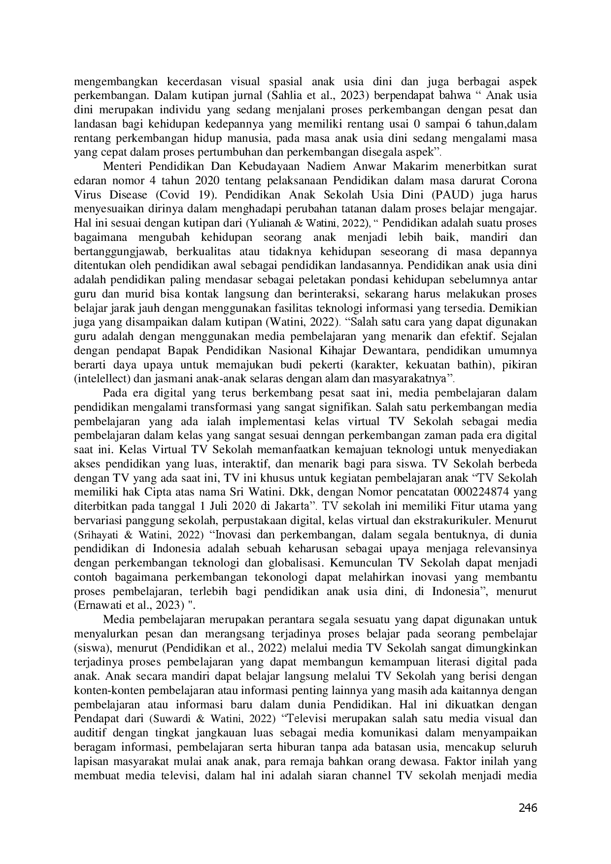 juris Implementasi Kelas Virtual TV Sekolah Untuk Mata Kuliah Media Pembelajaran Digital Program Magister PAUD