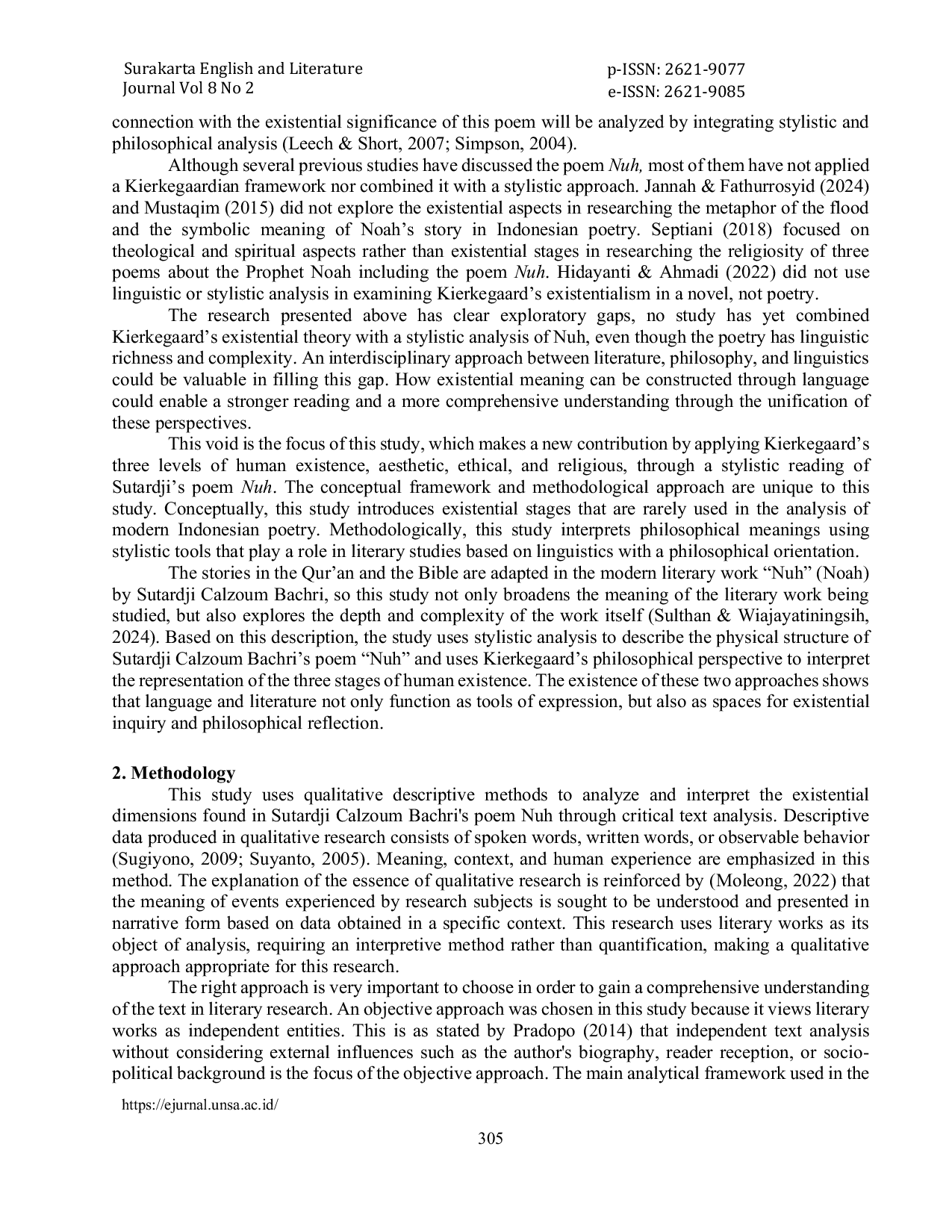 JURIS From Despair to Faith A Stylistic Exploration of Kierkegaard s Existentialism in Sutardji Calzoum Bachri s Nuh