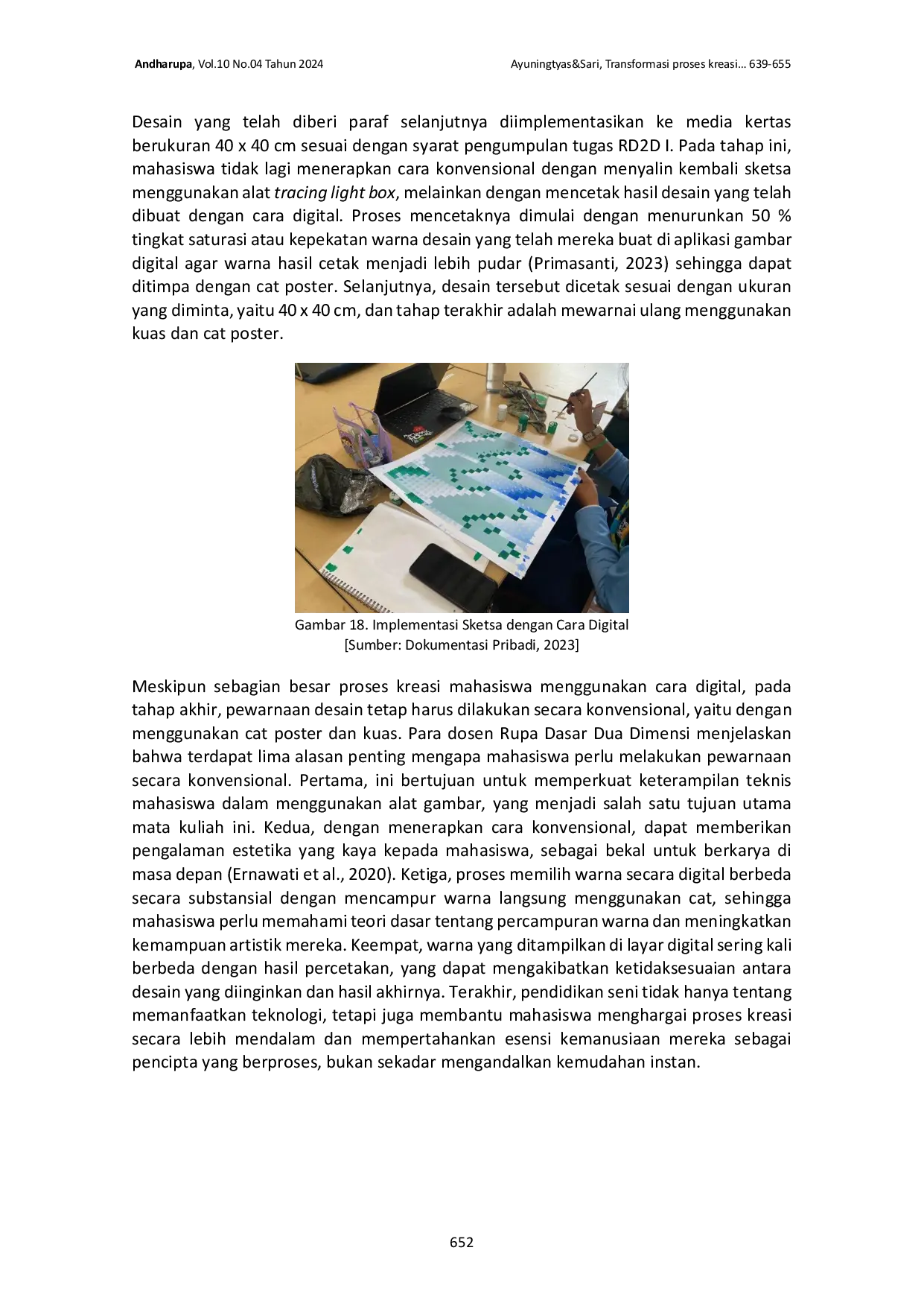 JURIS Transformasi Proses Kreasi Mahasiswa FSRD Dari Konvensional ke Digital Studi Kasus Rupa Dasar Dua Dimensi