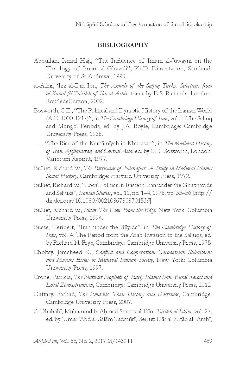 juris NshApr Scholars in The Formation of Sunn Scholarship in The Eleventh Century