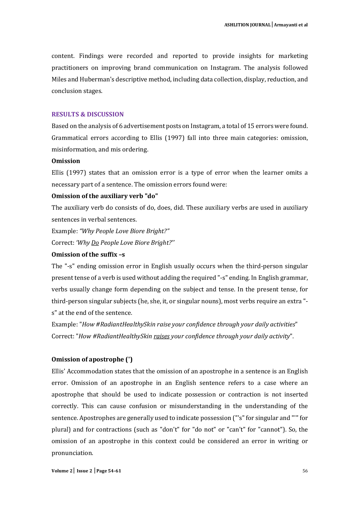 JURIS The Analysis of Grammatical Errors in Advertisements on Instagram Social Media