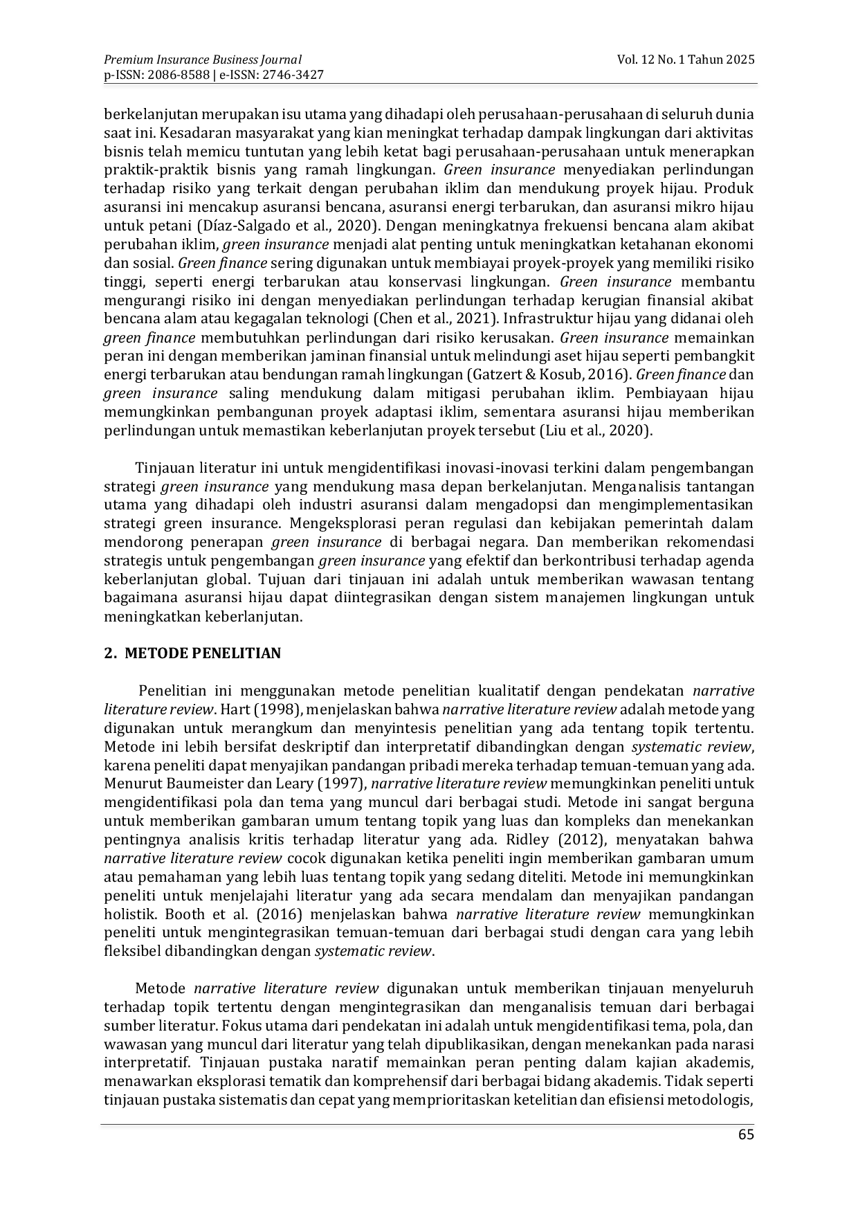 JURIS Green Insurance untuk Masa Depan Berkelanjutan Tinjauan Literatur tentang Inovasi Tantangan dan Regulasi