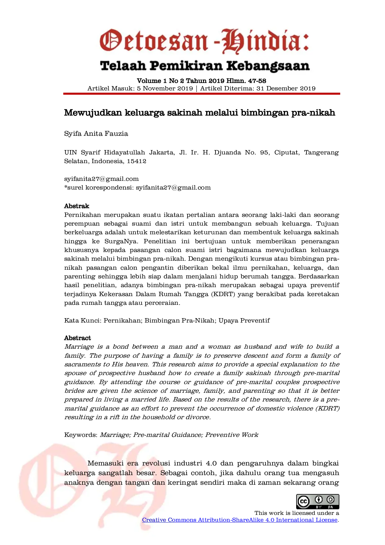 JURIS Mewujudkan keluarga sakinah melalui bimbingan pra nikah