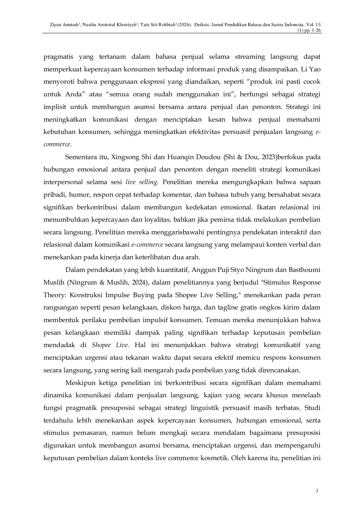 JURIS Presuposisi Dalam Strategi Branding Kosmetik Di Shopee Live