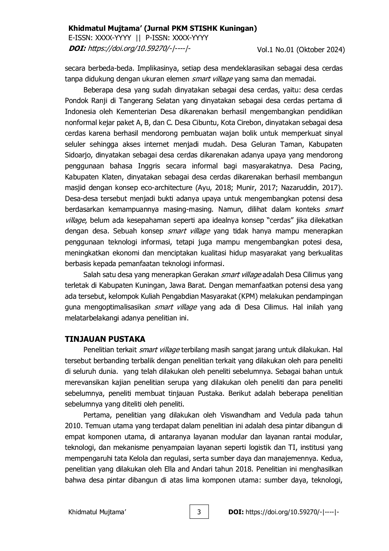 JURIS Gerakan Smart village Melalui Kuliah Pengabdian Mahasiswa kepada Masyarakat Desa Cilimus Kecamatan Cilimus Kabupaten Kuningan