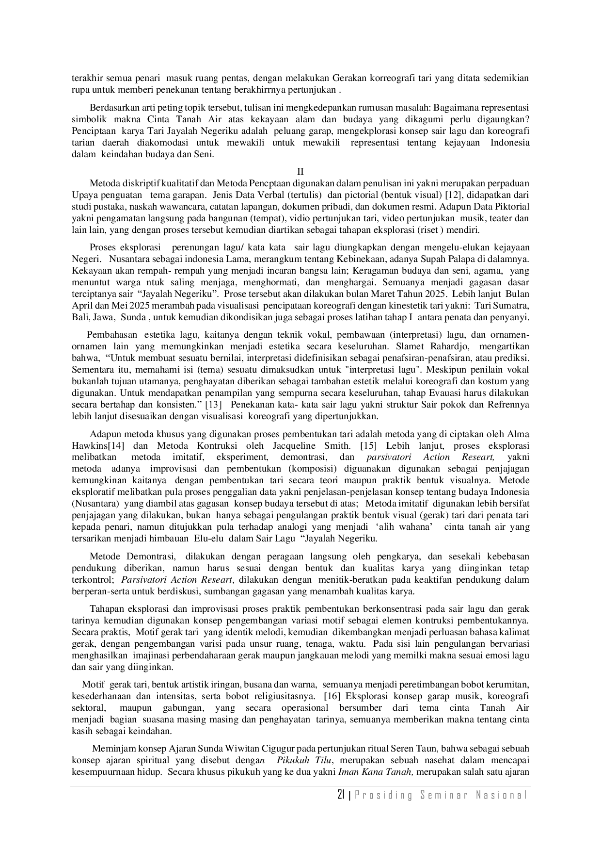 JURIS Jayalah Negeriku Transformasi Narasi Pertunjukan dalam Tari dan Lagu