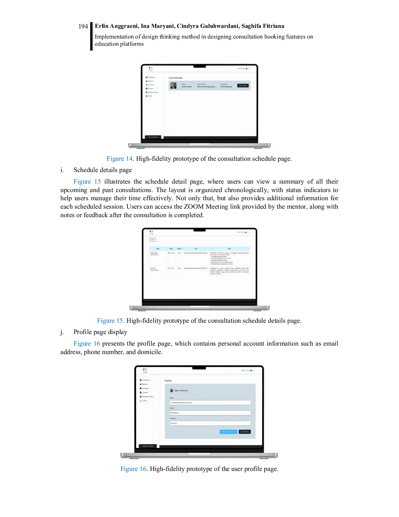 JURIS Implementation of design thinking method in designing consultation booking features on education platforms