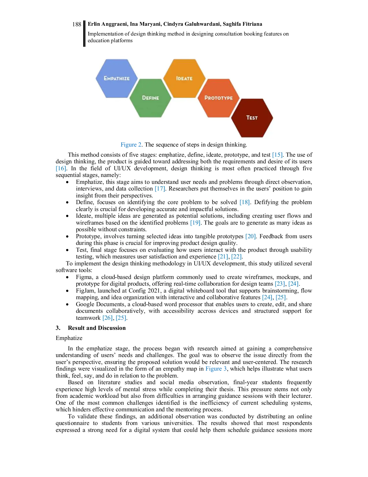 JURIS Implementation of design thinking method in designing consultation booking features on education platforms