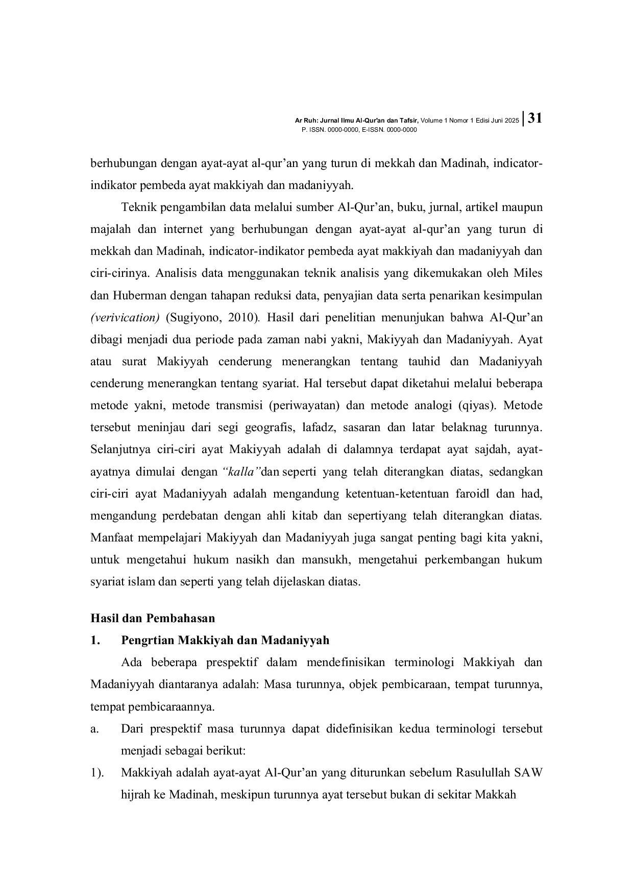 JURIS Studi Al Qur an Makkiyah dan Madaniyyah