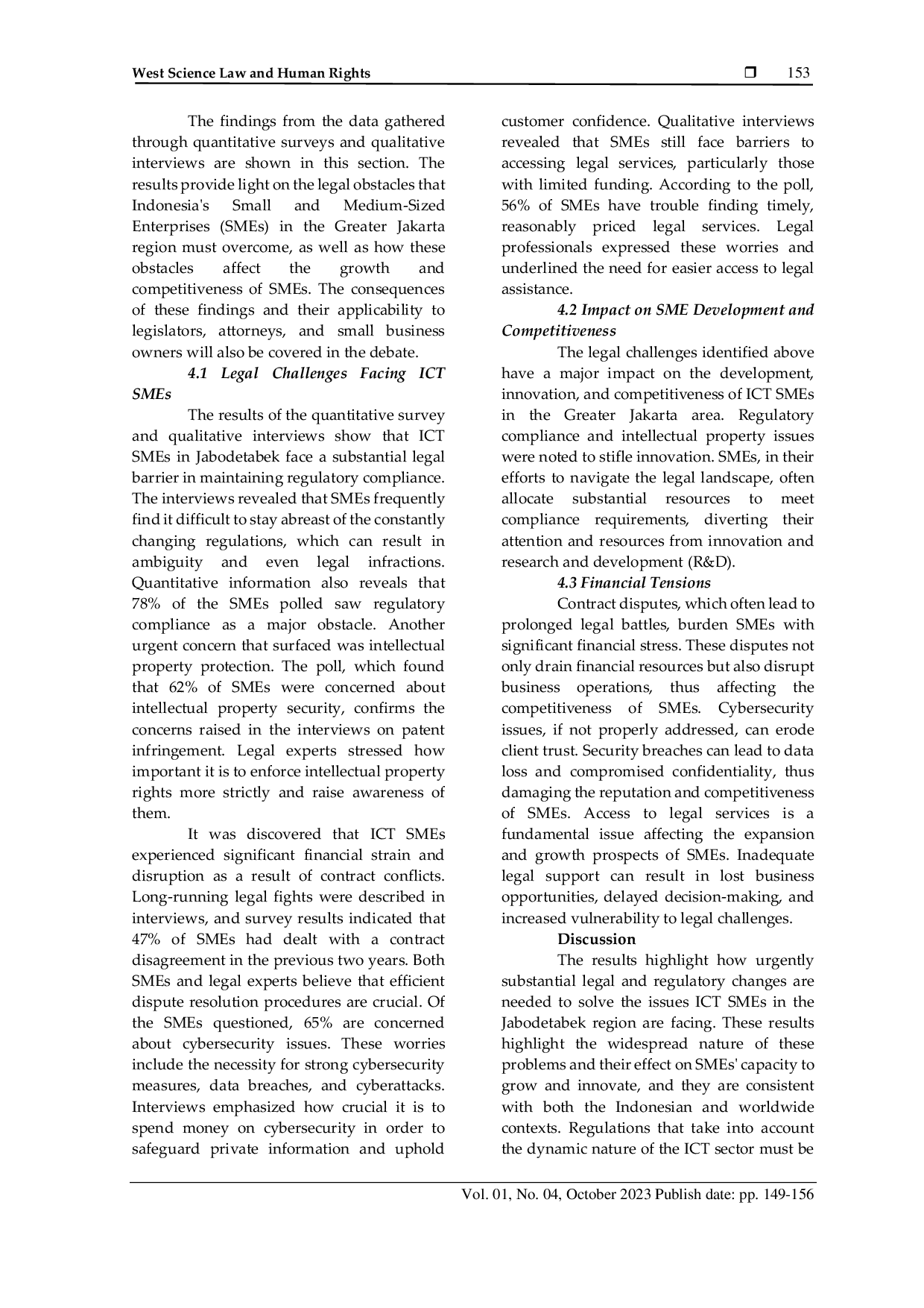 JURIS Legal Challenges in the Development of Information and Communication Technology SMEs in Jabodetabek Region Indonesia