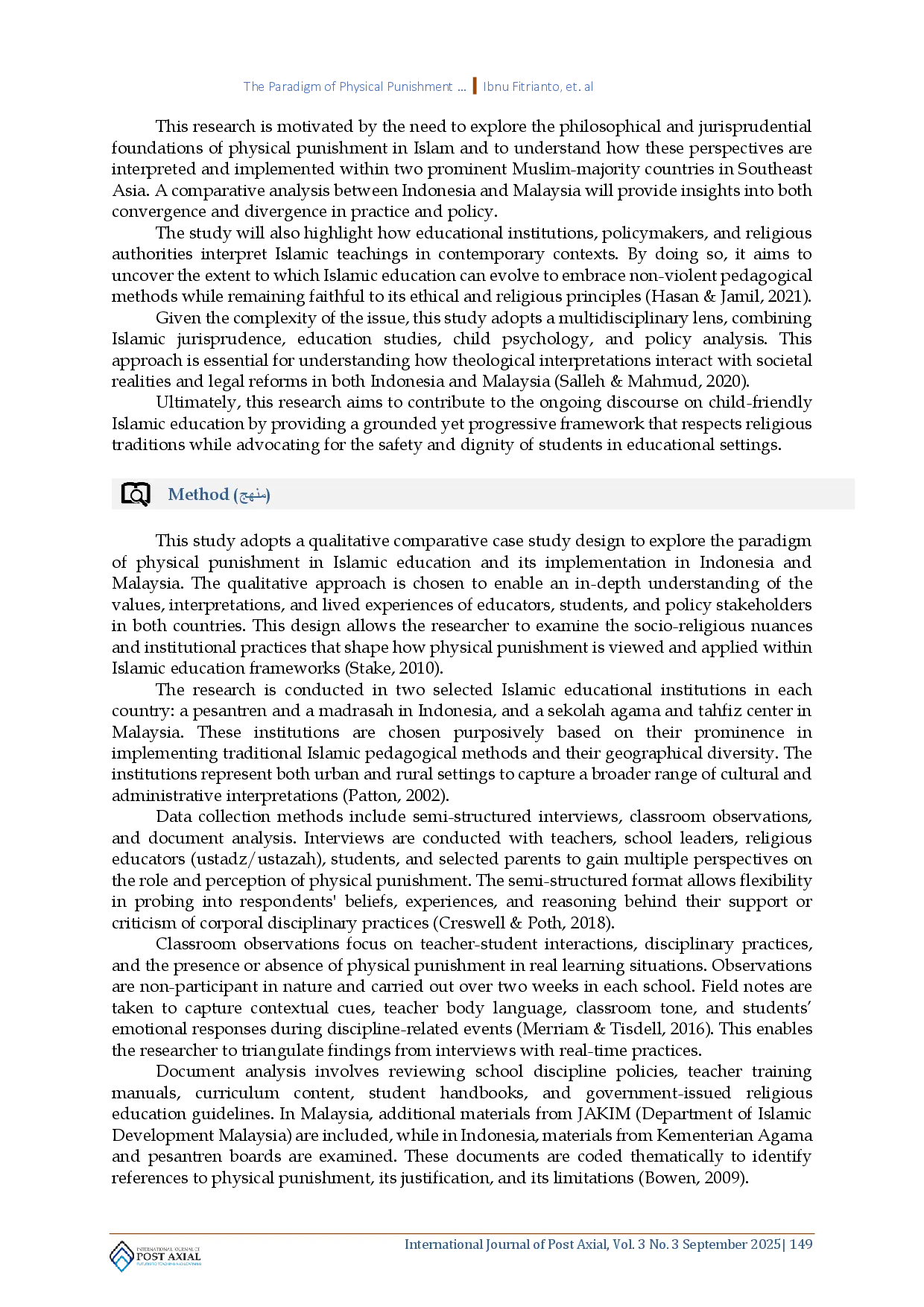 juris The Paradigm of Physical Punishment from the Perspective of Islamic Education and Its Implementation in Indonesia and Malaysia