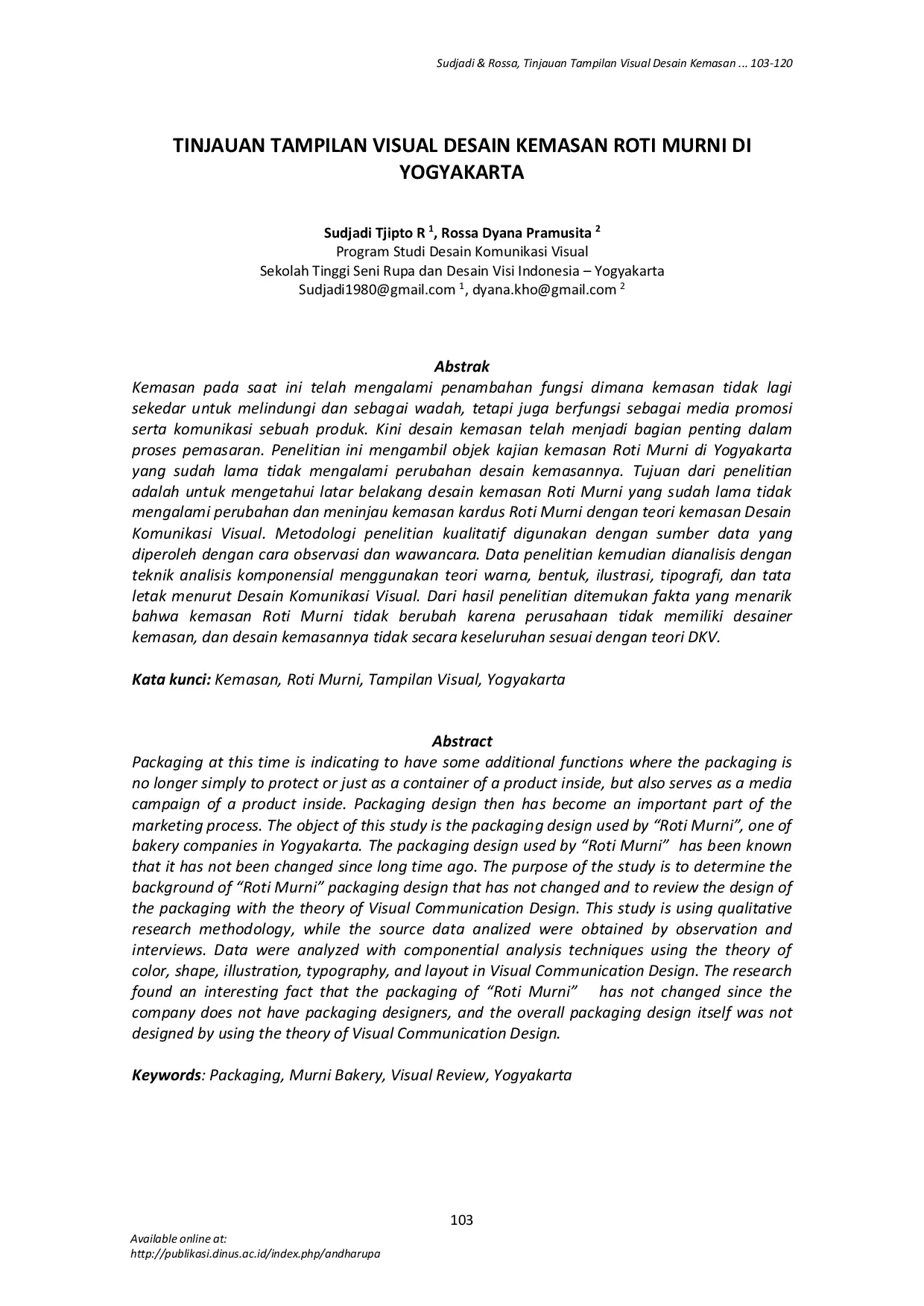 JURIS Tinjauan Tampilan Visual Desain Kemasan Roti Murni di Yogyakarta