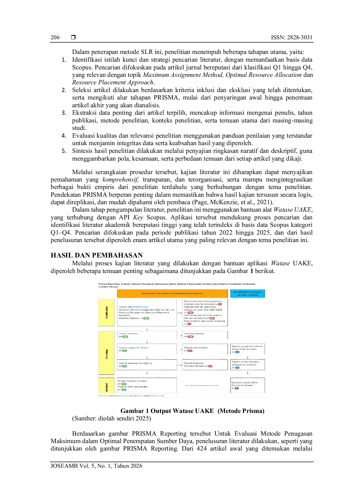 JURIS Evaluasi Metode Penugasan Maksimum Dalam Optimal Penempatan Sumber Daya Melalui Pendekatan Systematis Literature Review