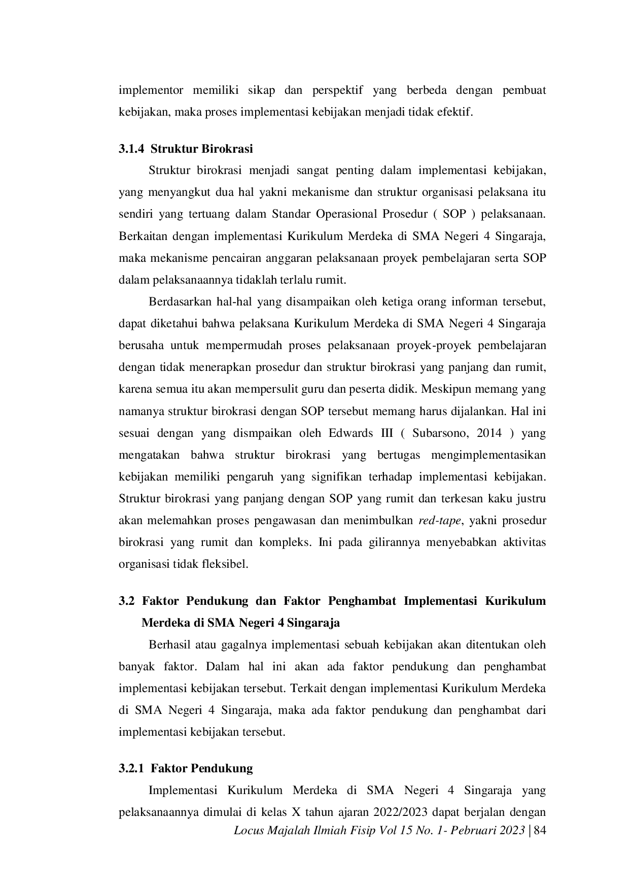 JURIS Implementasi Kurikulum Merdeka di SMA Negeri 4 Singaraja