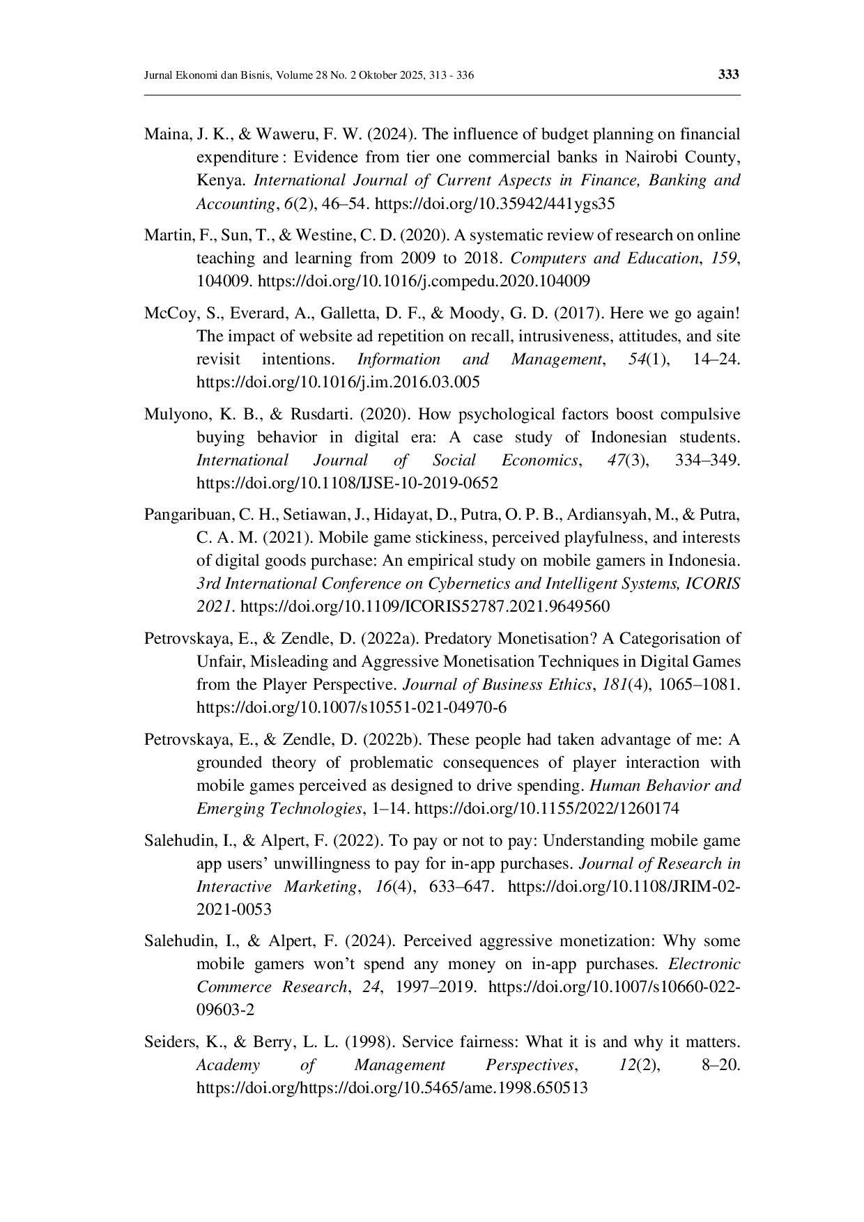 JURIS The influence of perceived aggressive monetization on mobile gamers in app purchase behavior