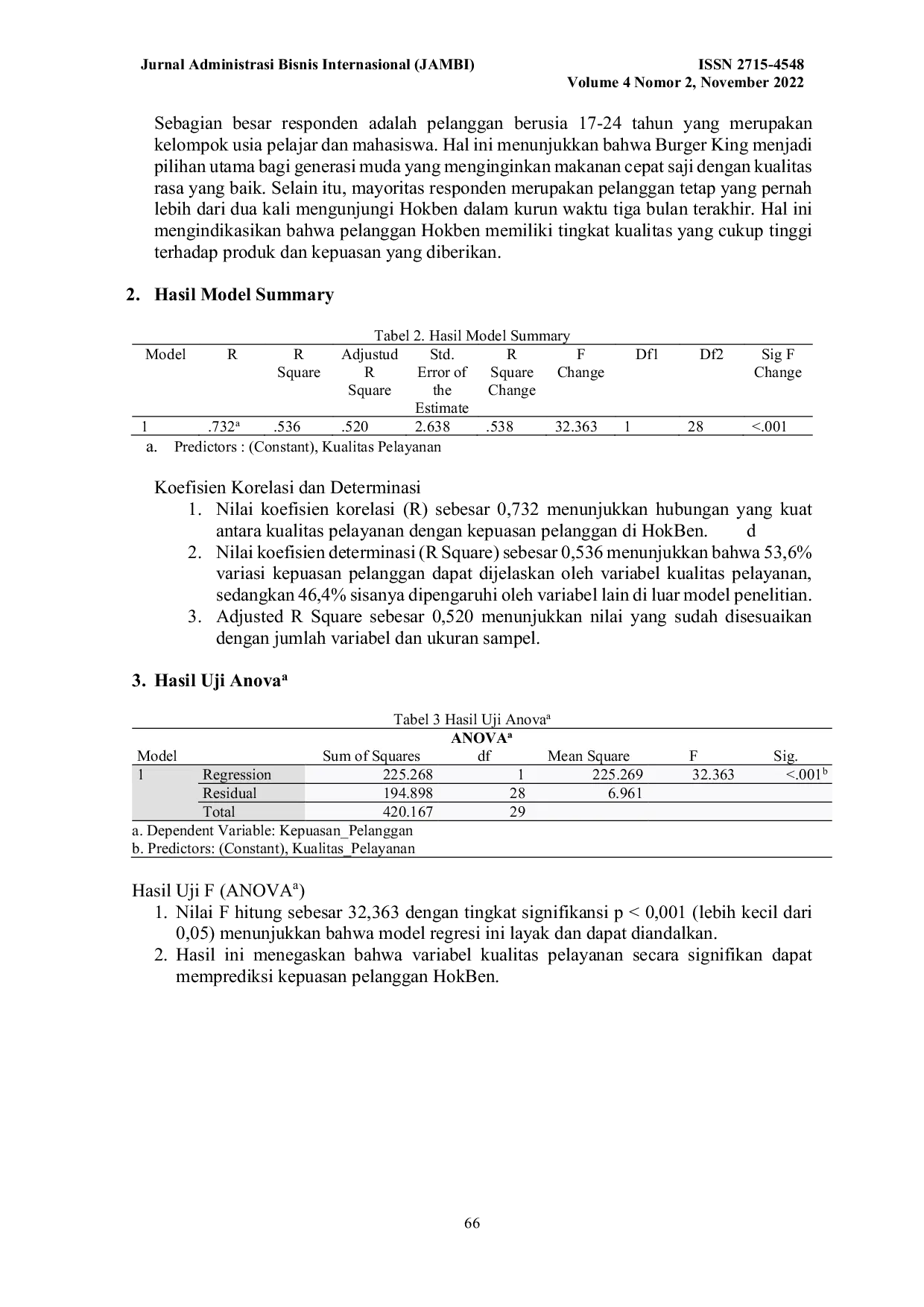 JURIS Pengaruh Kualitas Pelayanan Terhadap Kepuasan Pelanggan Pada Hokben