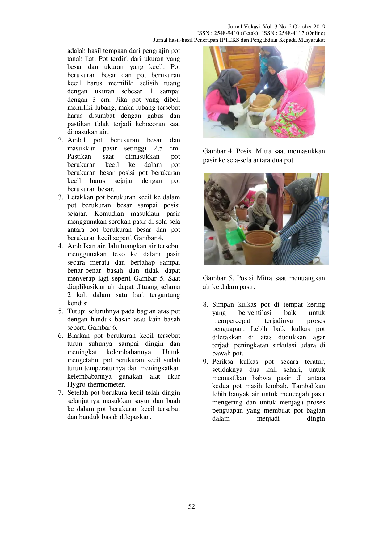 JURIS Pelatihan Pembuatan Kulkas Pot Tanpa Listrik Dari Tanah Liat Sebagai Penyimpanan Dingin Sayur Dan Buah