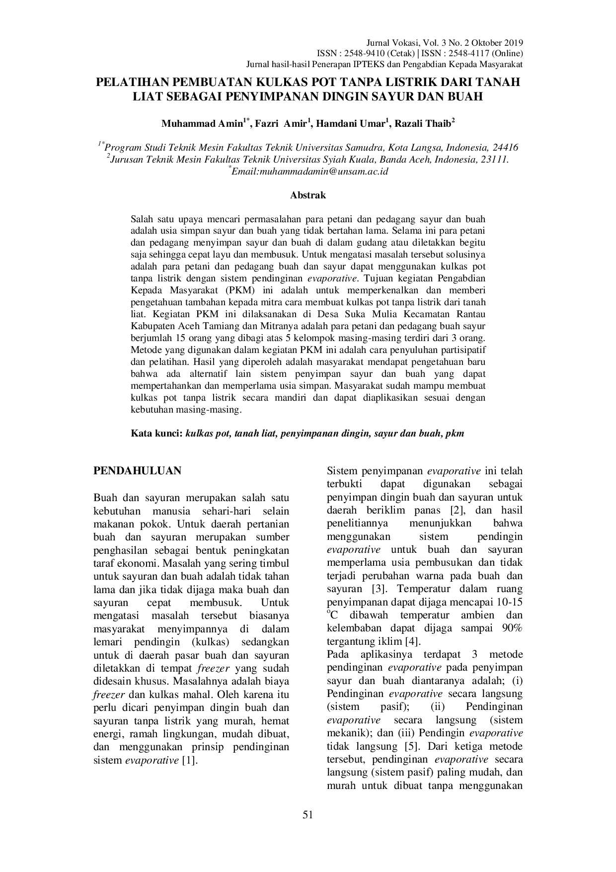 JURIS Pelatihan Pembuatan Kulkas Pot Tanpa Listrik Dari Tanah Liat Sebagai Penyimpanan Dingin Sayur Dan Buah