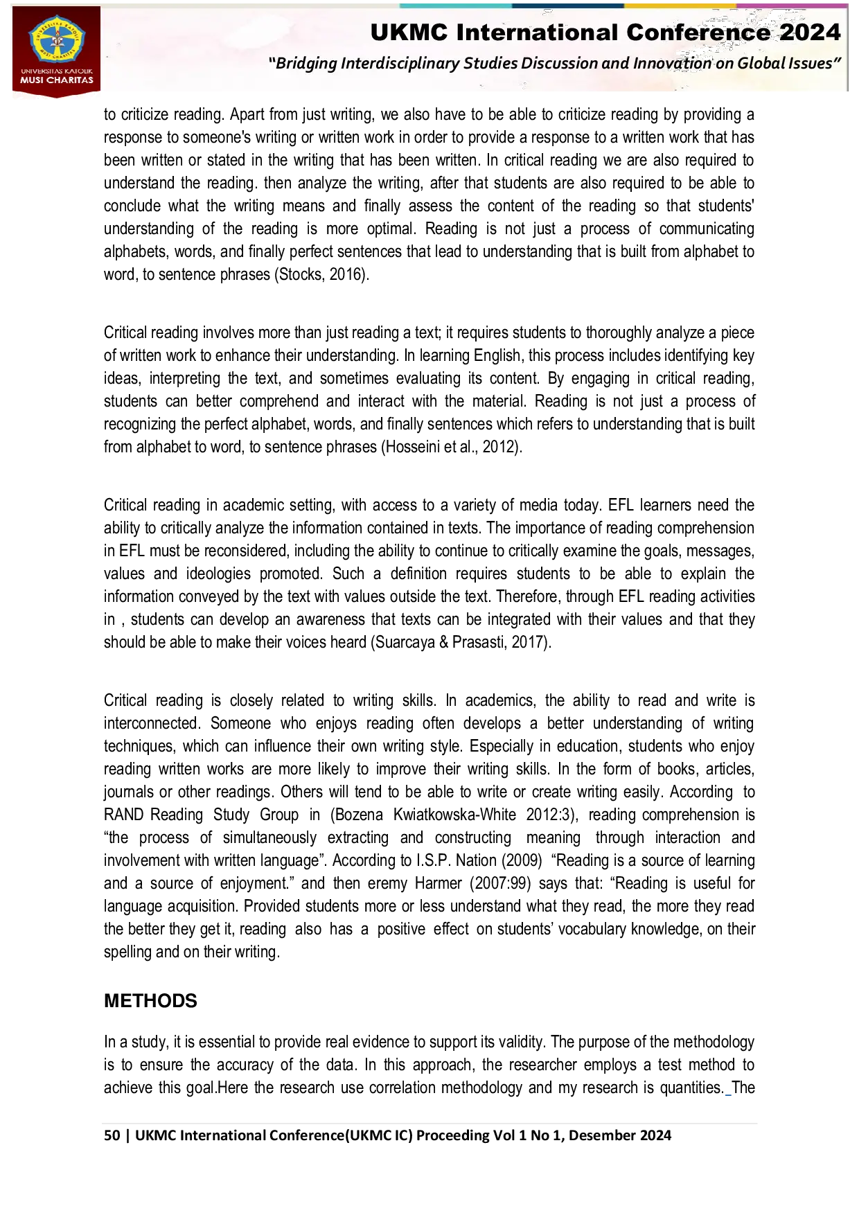 JURIS Relationship Between Critical Reading Comprehension And Writing Skills