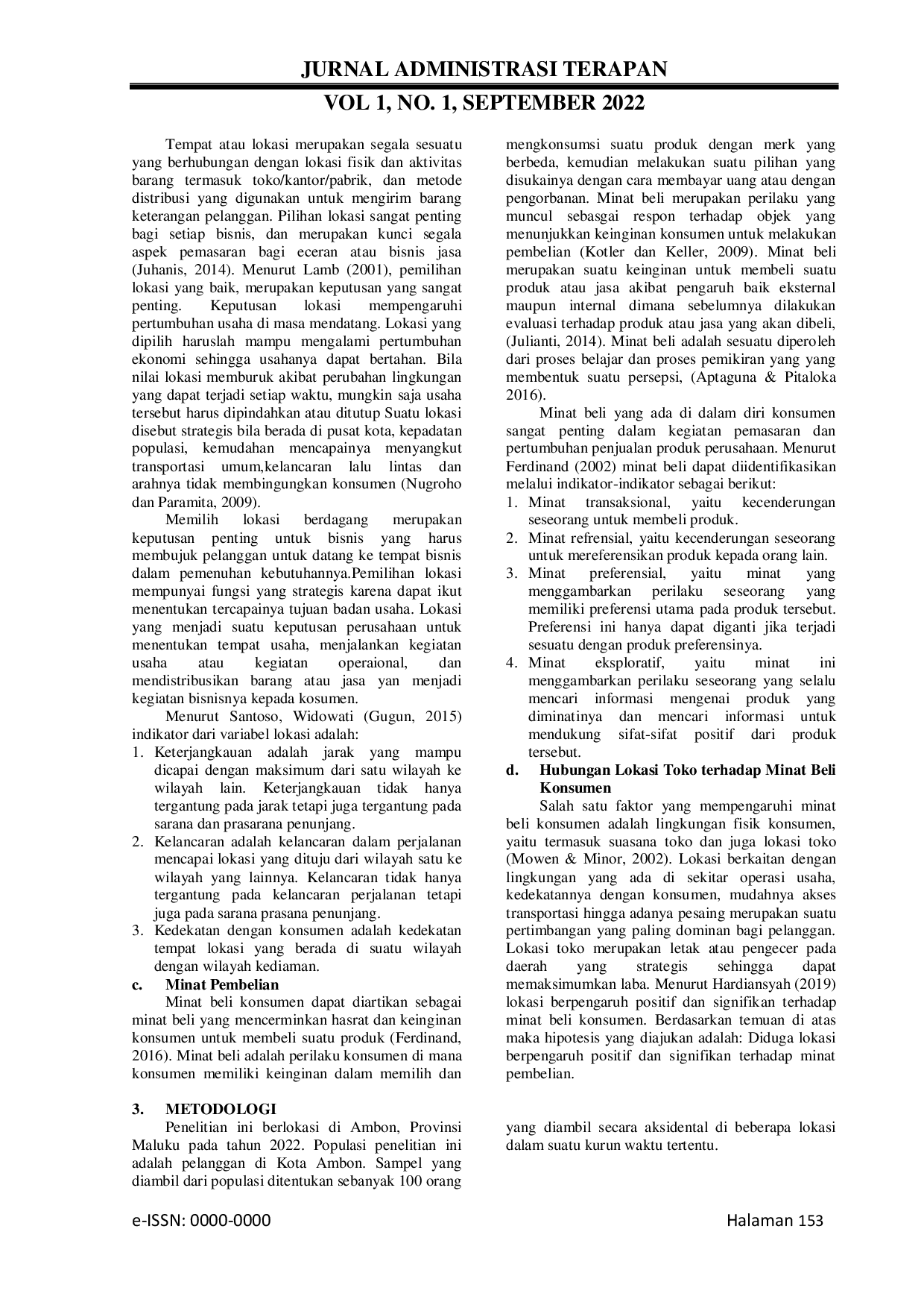 JURIS Pengaruh Lokasi Usaha Terhadap Minat Pembelian Konsumen