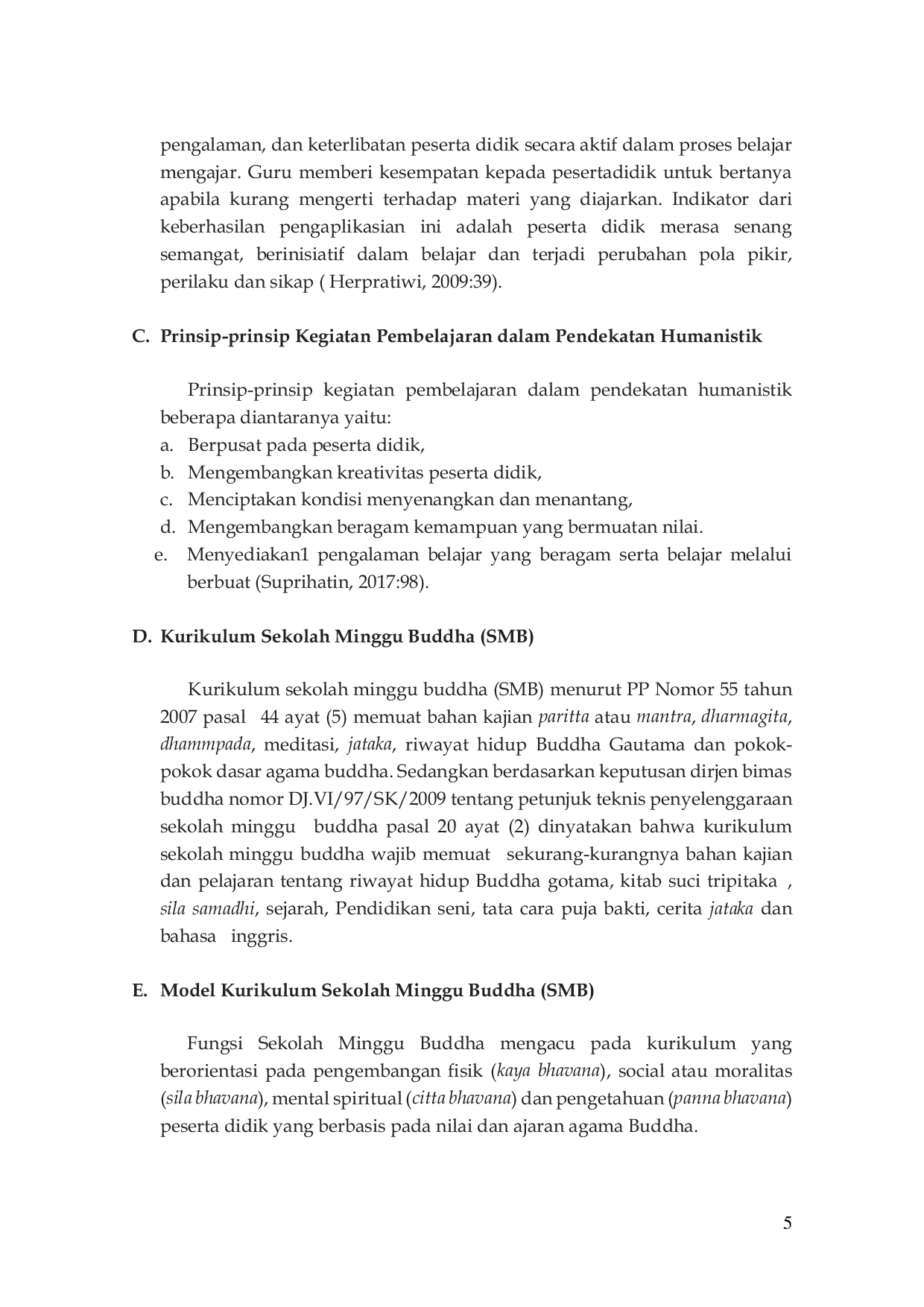 JURIS Analisis Pendekatan Model Kurikulum Humanistik Pada Pengembangan Kurikulum Sekolah Minggu Buddha SMB