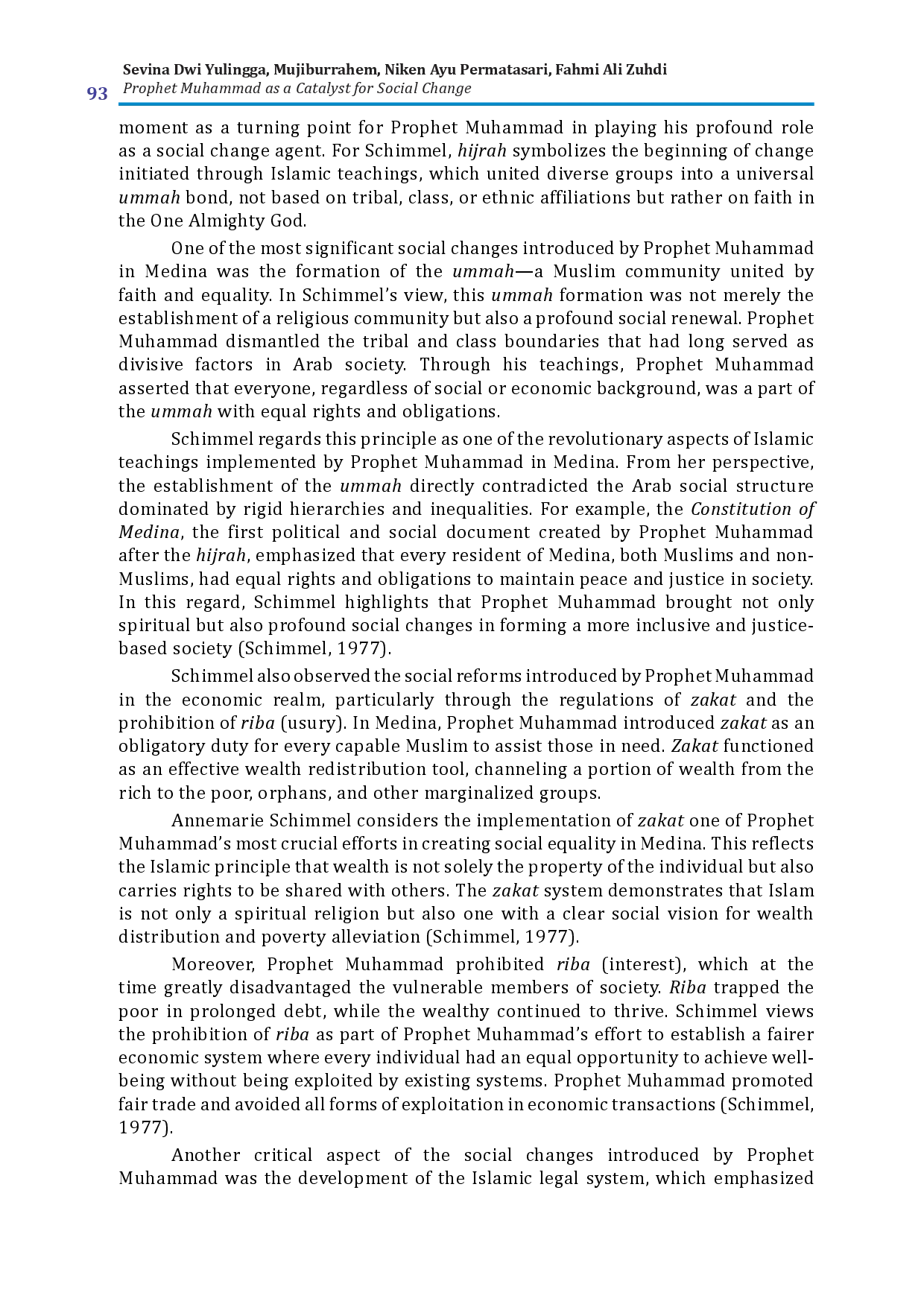 juris Prophet Muhammad as a Catalyst for Social Change