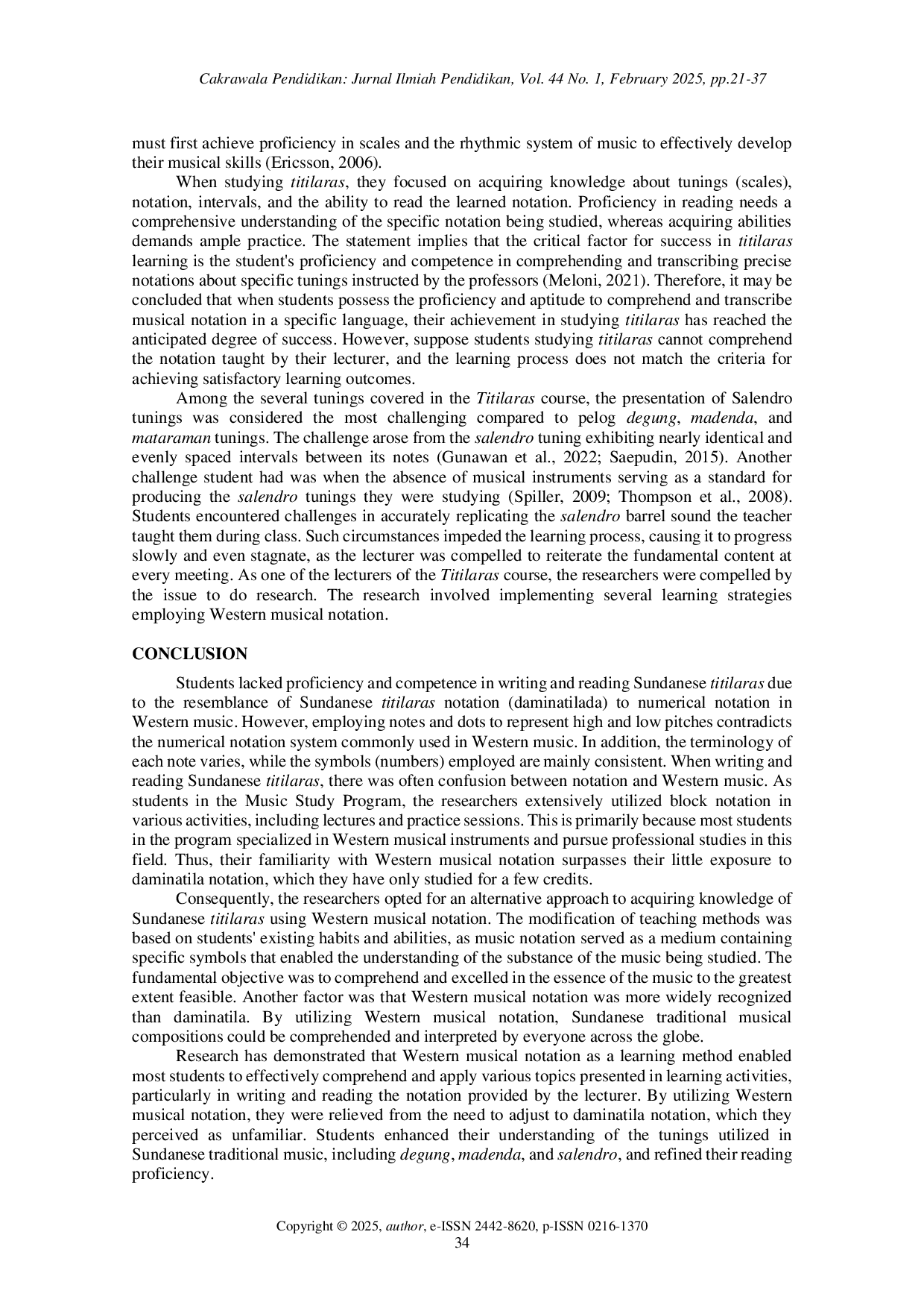 juris Implementing Western musical notation in teaching Sundanese titilaras Qualitative action research