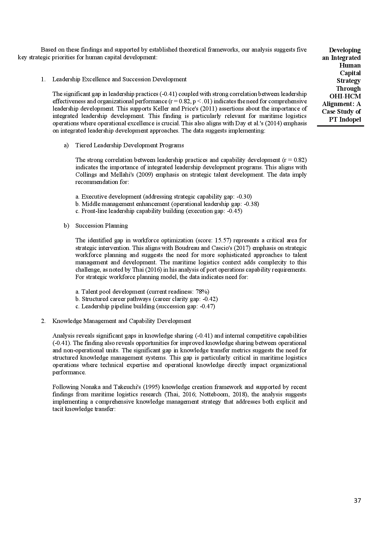 juris Developing an Integrated Human Capital Strategy Through OHI HCM Alignment a Case Study of PT Indopel