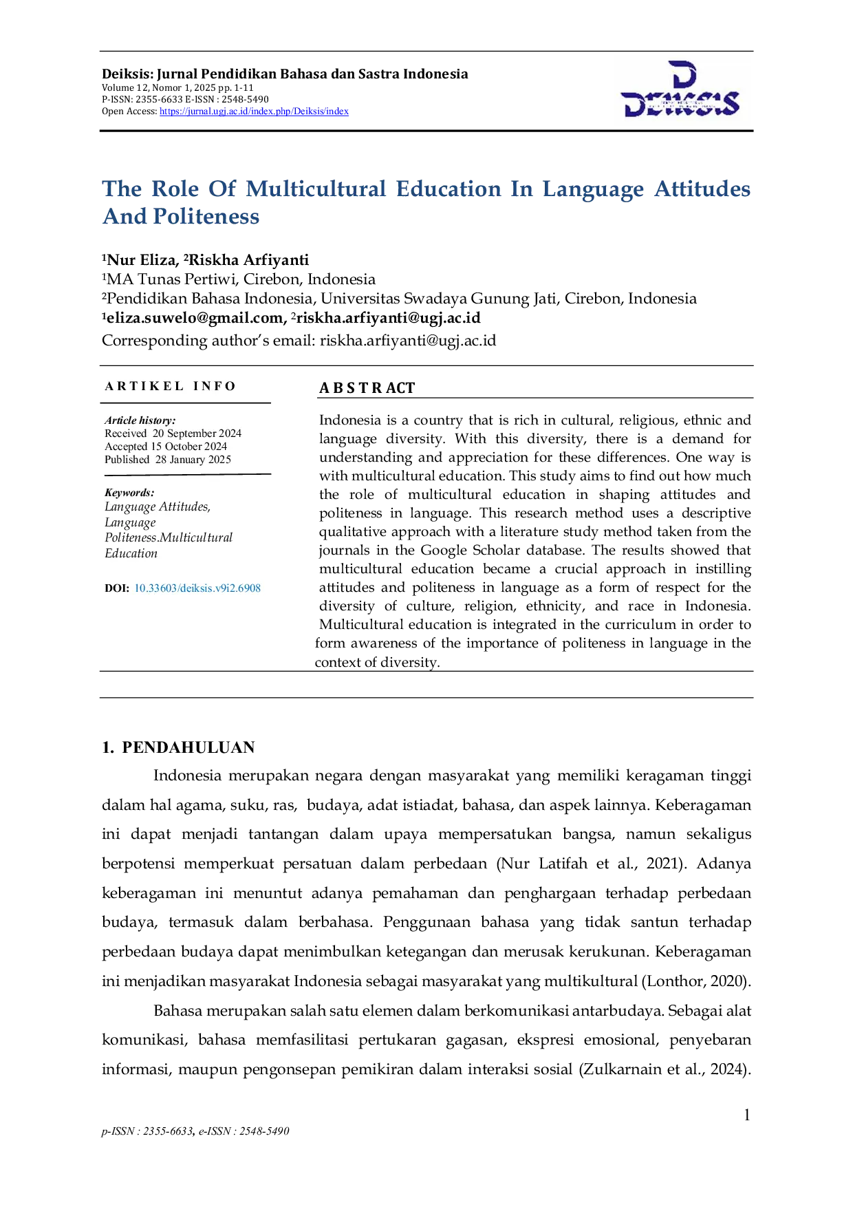 JURIS The Role Of Multicultural Education In Language Attitudes And Politeness
