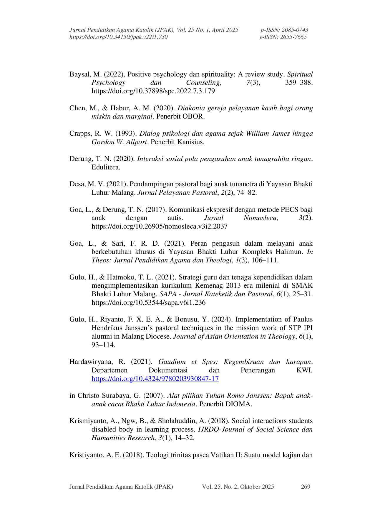 JURIS Ciri Humanistik Pastoral Romo Janssen