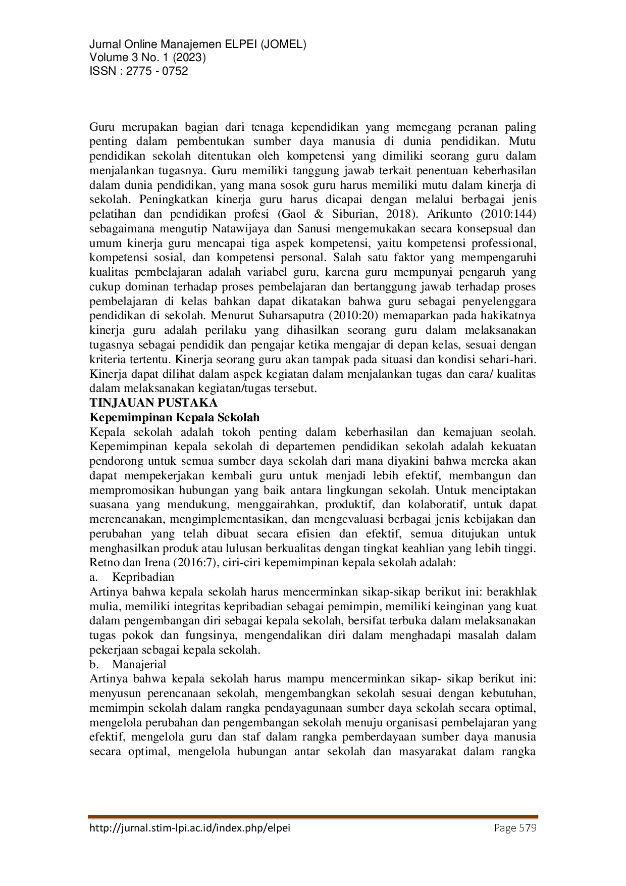 juris Pengaruh Kepemimpinan Kepala Sekolah Terhadap Kedisplinan dan Kinerja Guru di SMPN 1 Mambi Kabupaten Mamasa