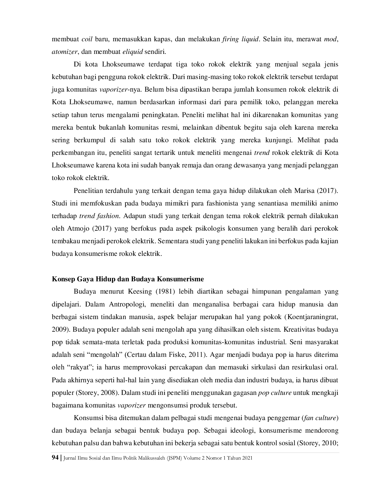 JURIS Rokok Elektrik Vape sebagai Gaya Hidup Perokok Masa Kini di Kota Lhokseumawe