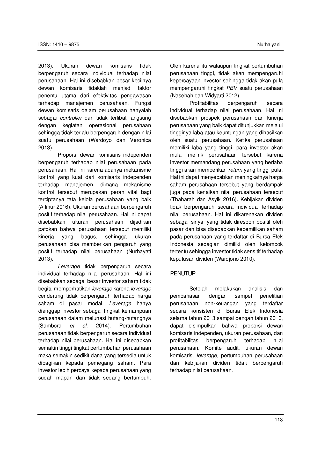 JURIS Pengaruh Corporate Governance Leverage Dan Faktor Lainnya Terhadap Nilai Perusahaan Non Keuangan