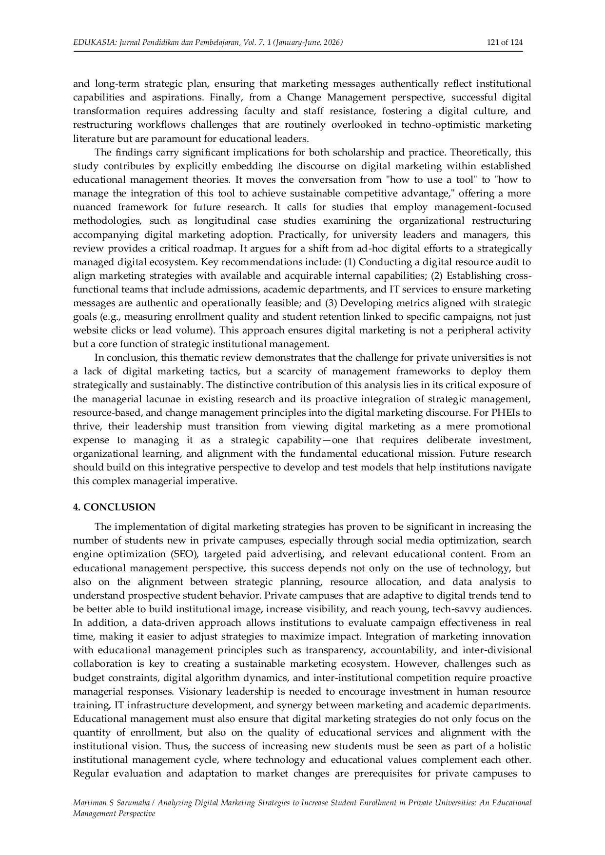 JURIS Analyzing Digital Marketing Strategies to Increase Student Enrollment in Private Universities An Educational Management Perspective