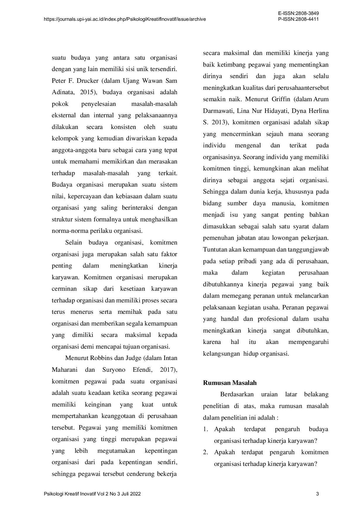 JURIS PENGARUH ANTARA BUDAYA ORGANISASI DAN KOMITMEN ORGANISASI DENGAN KINERJA KARYAWAN DI PT MASAJI TATANAN KONTAINER INDONESIA