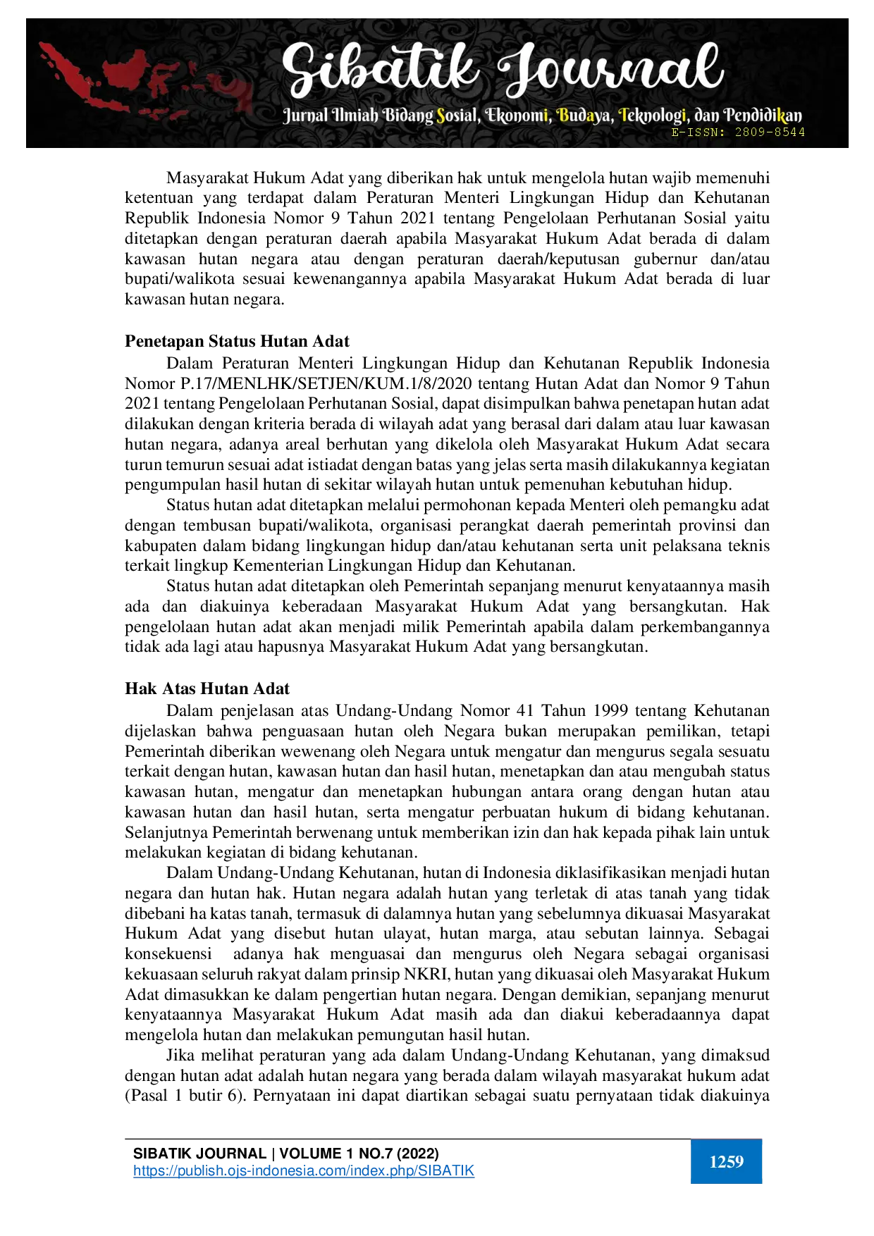 juris Hak Negara Dan Masyarakat Hukum Adat Atas Hutan Adat