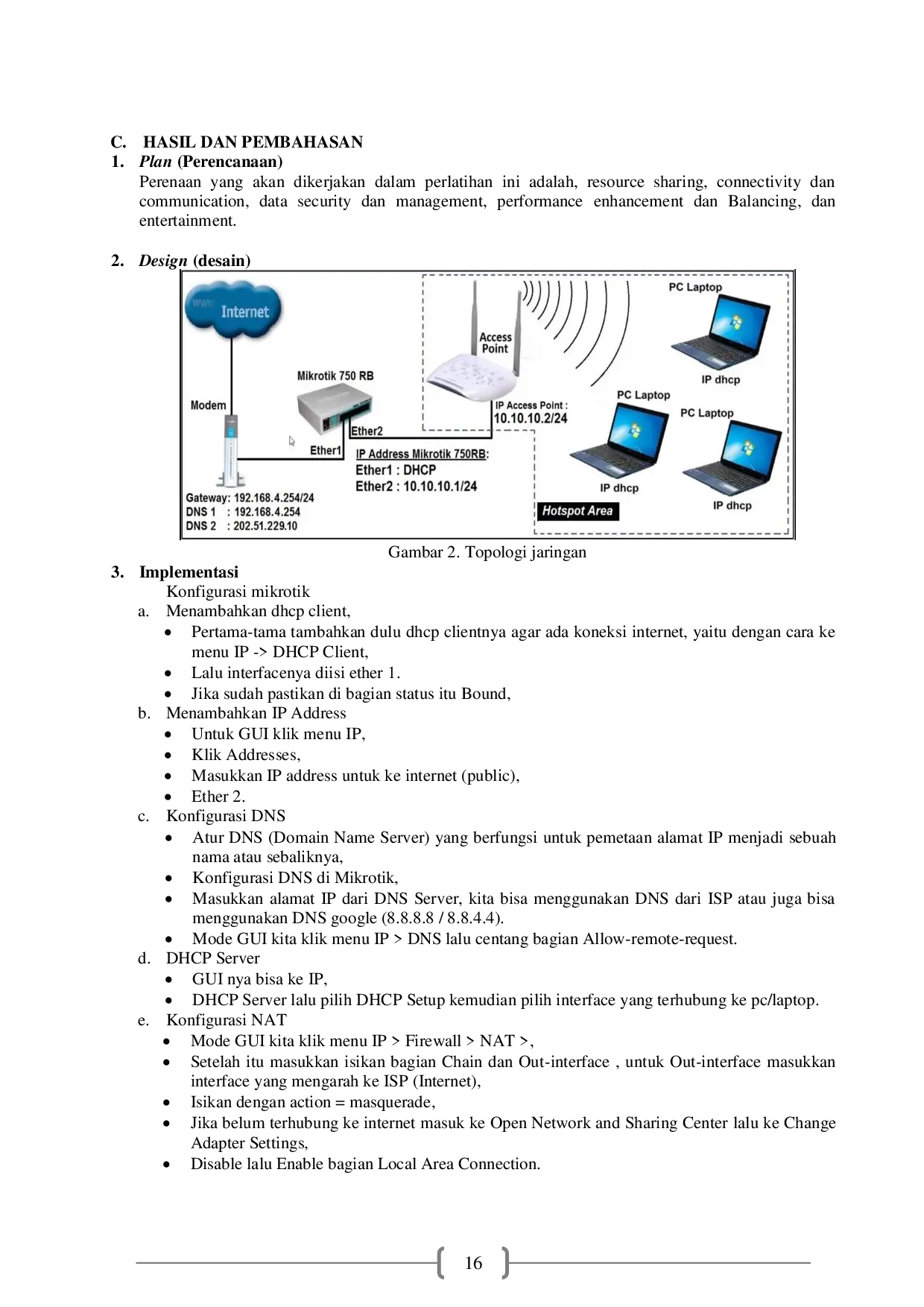 JURIS Konfigurasi Jaringan Komputer Menggunakan Mikrotik